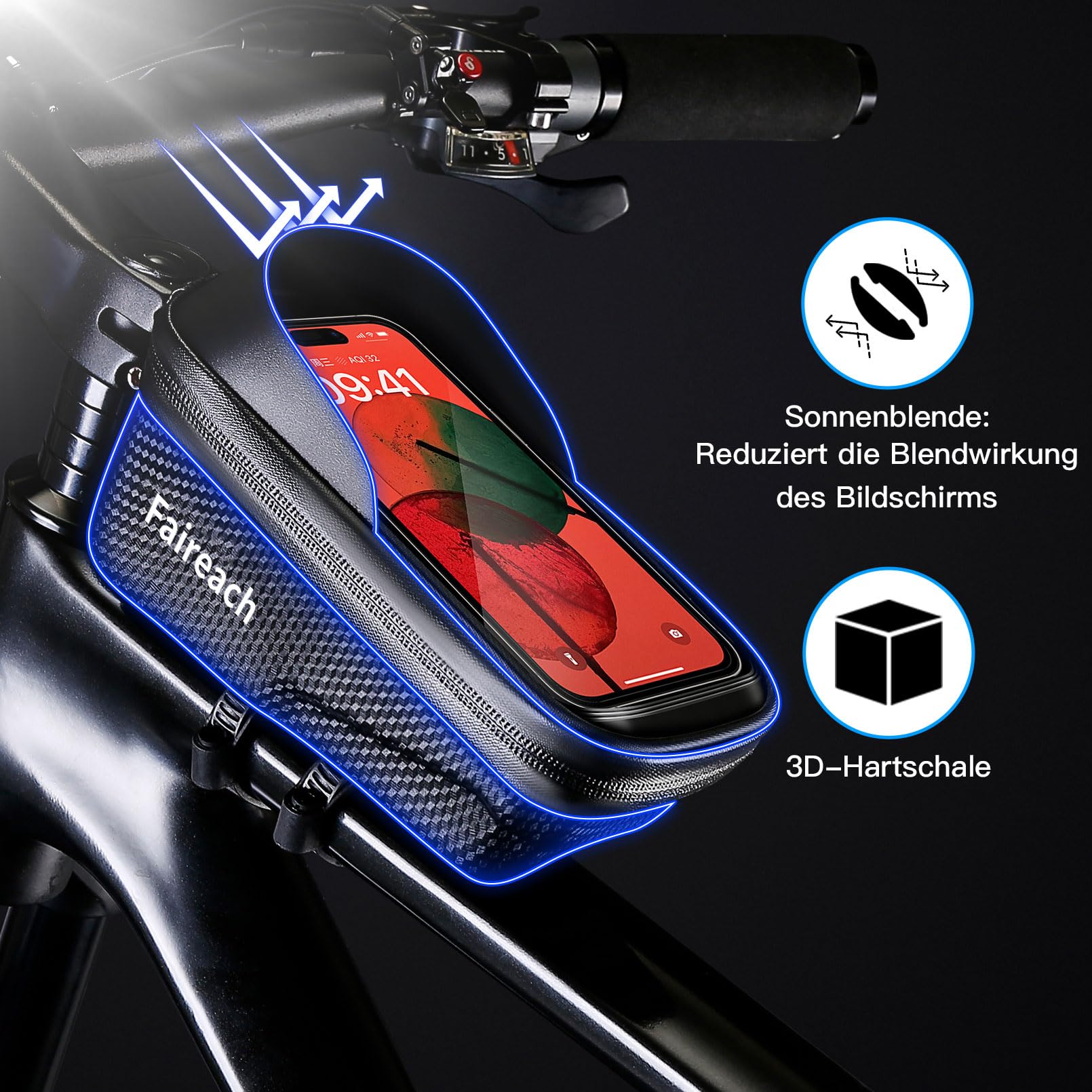 Borsa Bici - Impermeabile Con Supporto Telefono Scorrevole 360° Borsa Manubrio Bici VOANZO - Foto 6