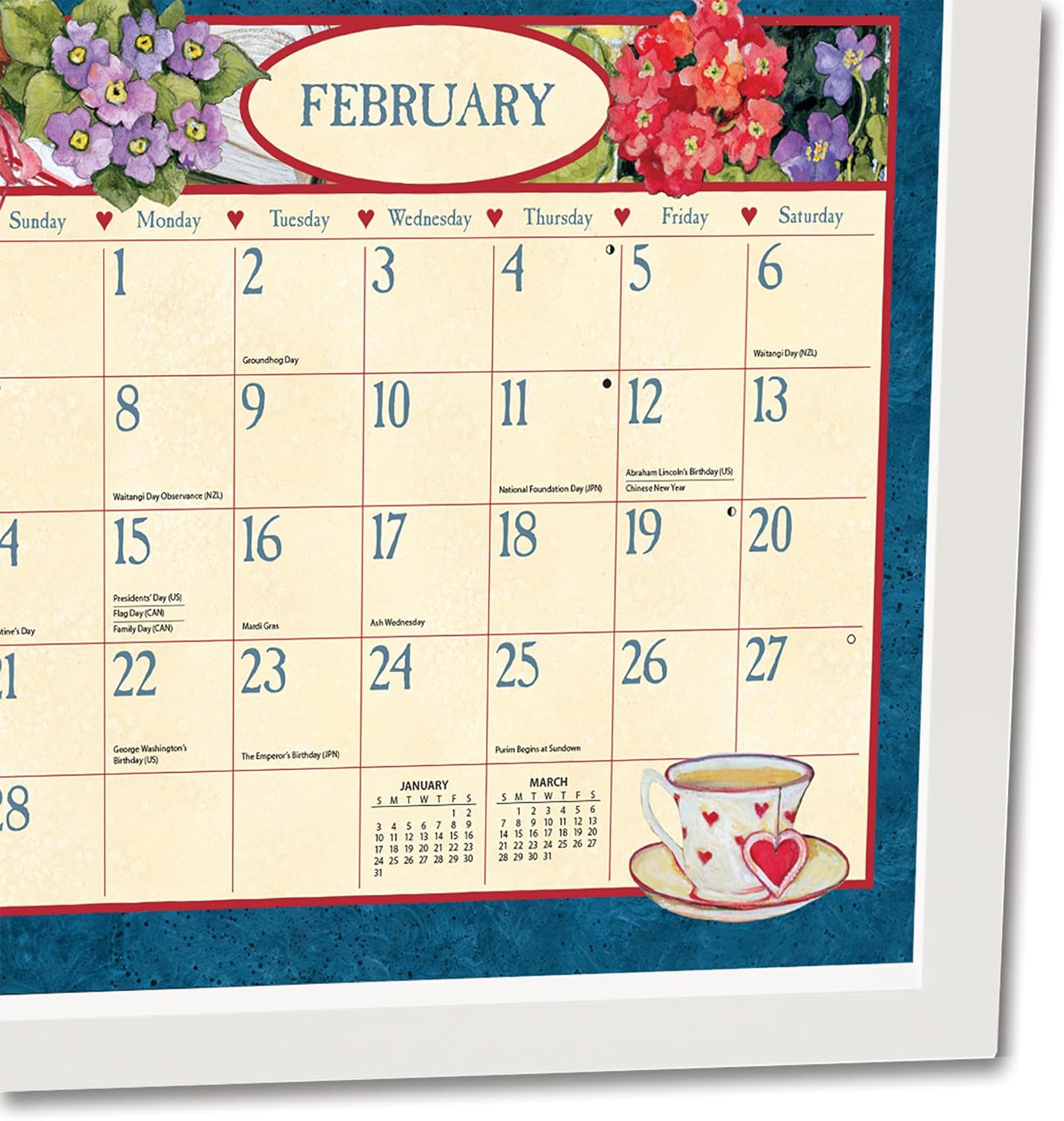 Lang, Contemporary Wall Calendar Frame - White Finish