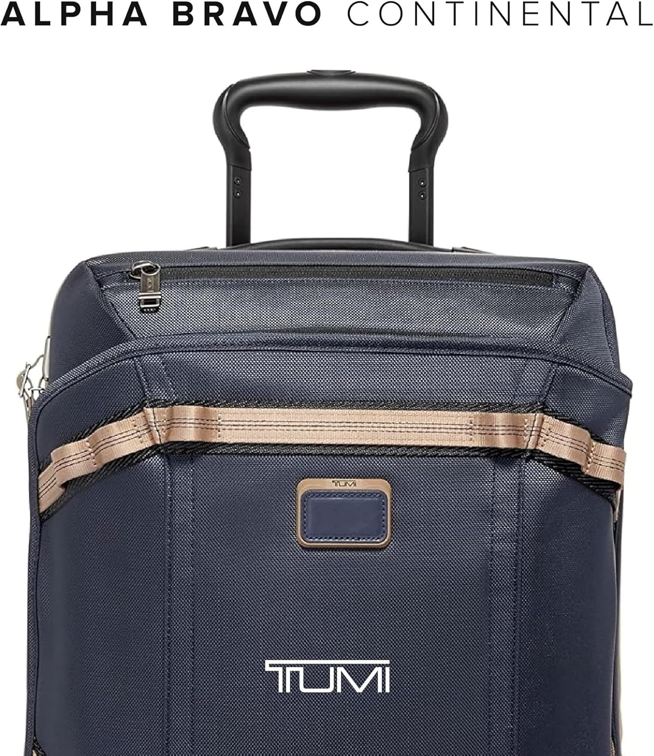 TUMI - Alpha Bravo International Front Lid Expandable 4 Wheeled Carry-On - International Travel Luggage - 21.8" X 14" X 9" - Midnight Navy/Khaki