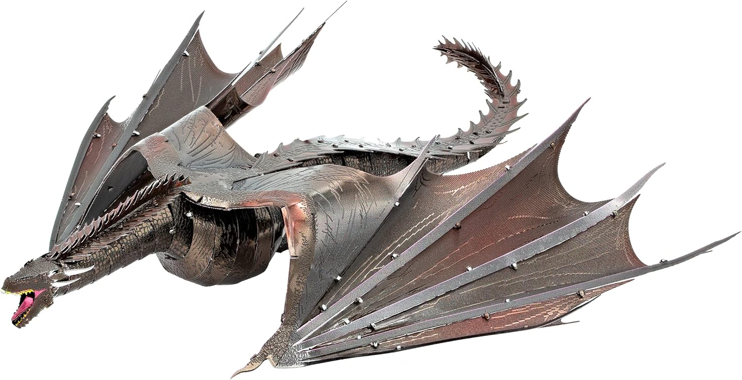 Metal Earth Fascinations Premium Series Game of Thrones Drogon 3D Metal Model Kit Bundle with Tweezers
