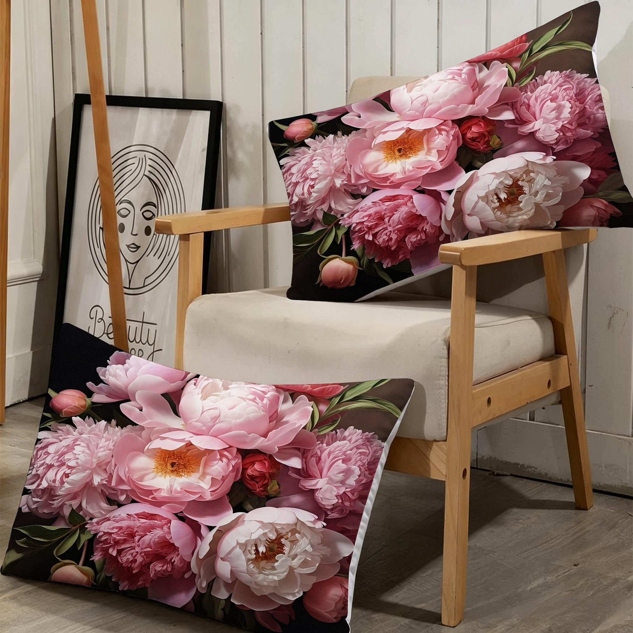 Copripiumino Matrimoniale Peonia Rosa 260x240, ZW630 | Traspiranti Durevoli Microfibra, per Tutta la Famiglia, Matrimoniale, per Tutte le Stagioni, con 2 Federe 50x80 cm