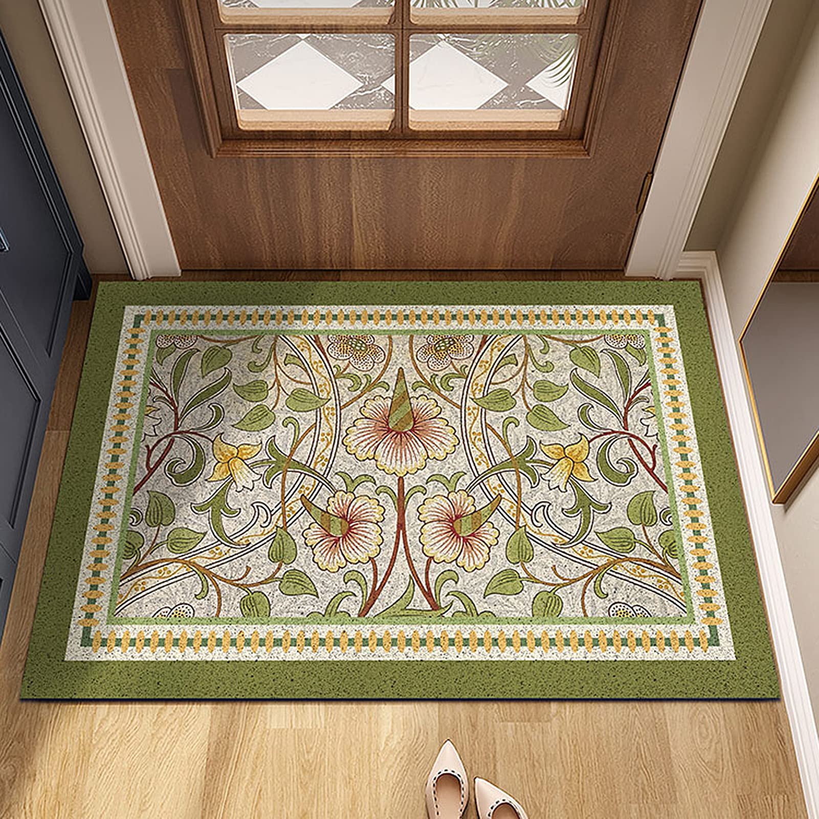 Zerbino per interni ed esterni, in stile retrò, antiscivolo, ecologico e resistente all'usura, decorazione per patio