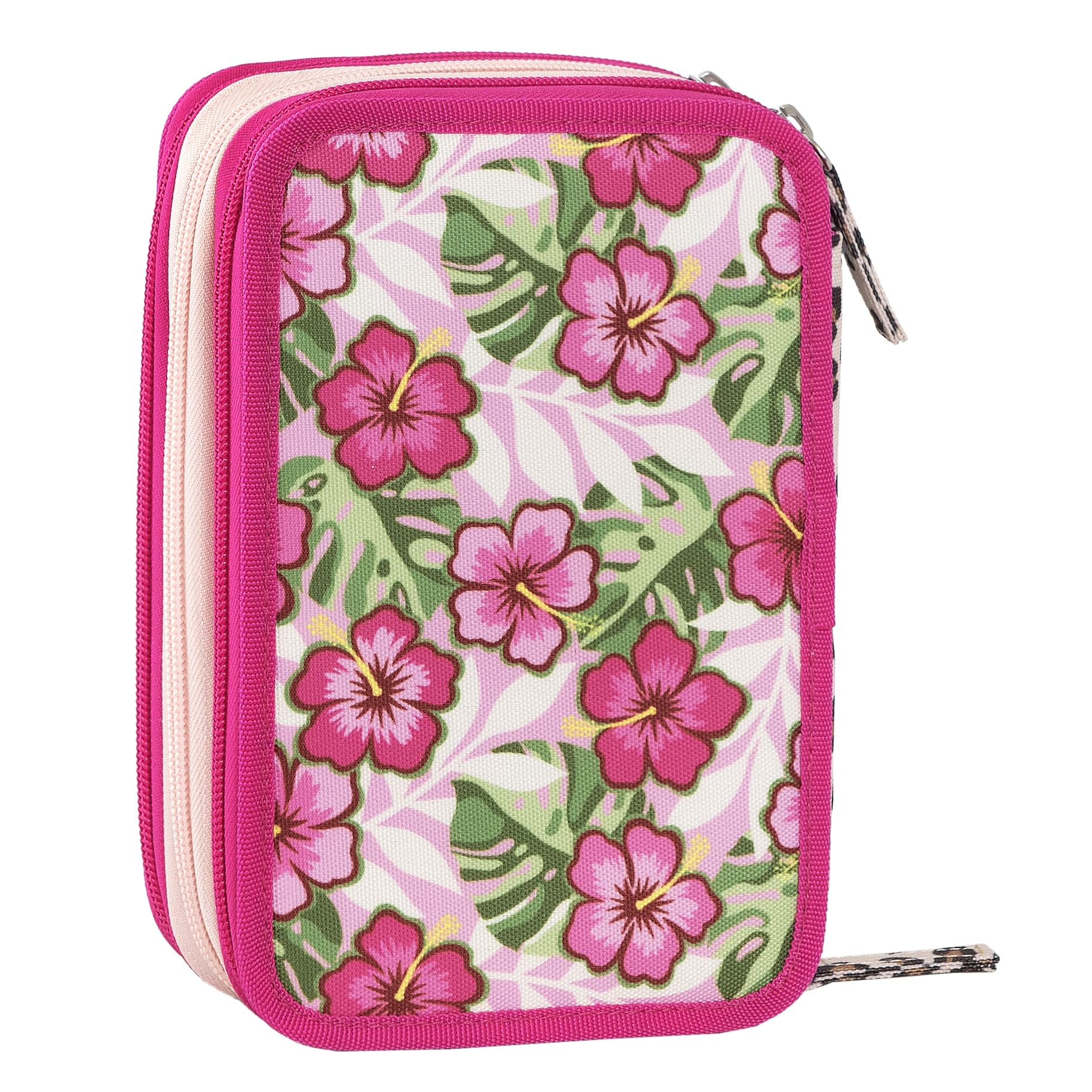 WWF - Astuccio Scuola Ufficiale WWF, Astuccio 3 Scomparti Bambino e Bambina con Set Cancelleria, Penna Cancellabile Blu e Pratica Chiusura a Zip, 20x13Hx7 cm