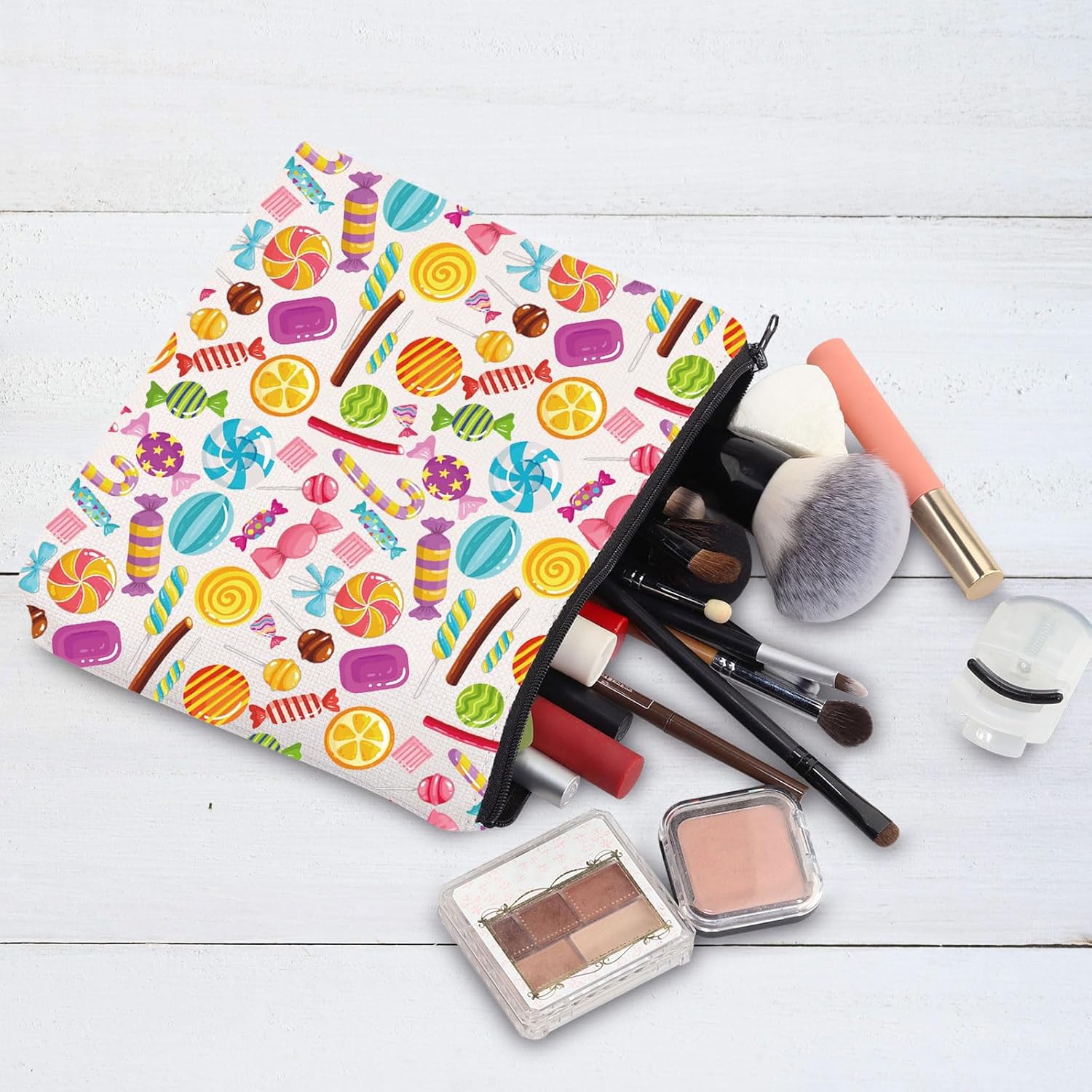 G2TUP Funny Candy Themed Cosmetic Makeup Bag Candy Love Gift Sweet Tooth Zipper Pouch Bag Lollipop Candy Merchandise (Candy MG) - Image 4