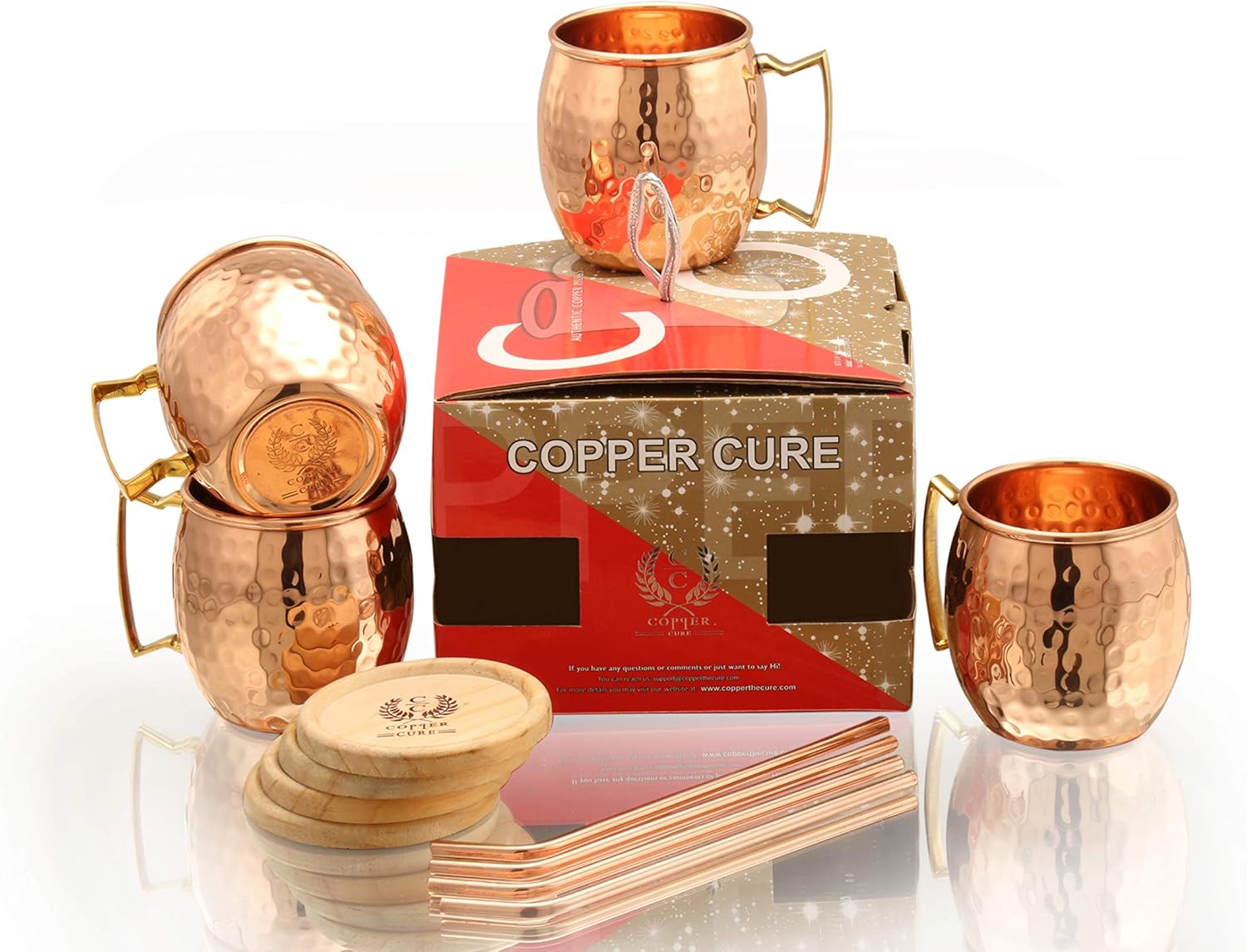 80% Off Discount Solid Copper Mugs - Set of 4 (Gift Set) 16 Oz - Copper Hammered Mugs – 100% Handicrafted - Mugs - Copper Mugs - Copper Cups With BONUS Copper Straws & Coasters by Copper Cure Top Brands Solid Copper Mugs - Set of 4 (Gift Set) 16 Oz - Copper Hammered Mugs – 100% Handicrafted - Mugs - Copper Mugs - Copper Cups With BONUS Copper Straws & Coasters by Copper Cure
