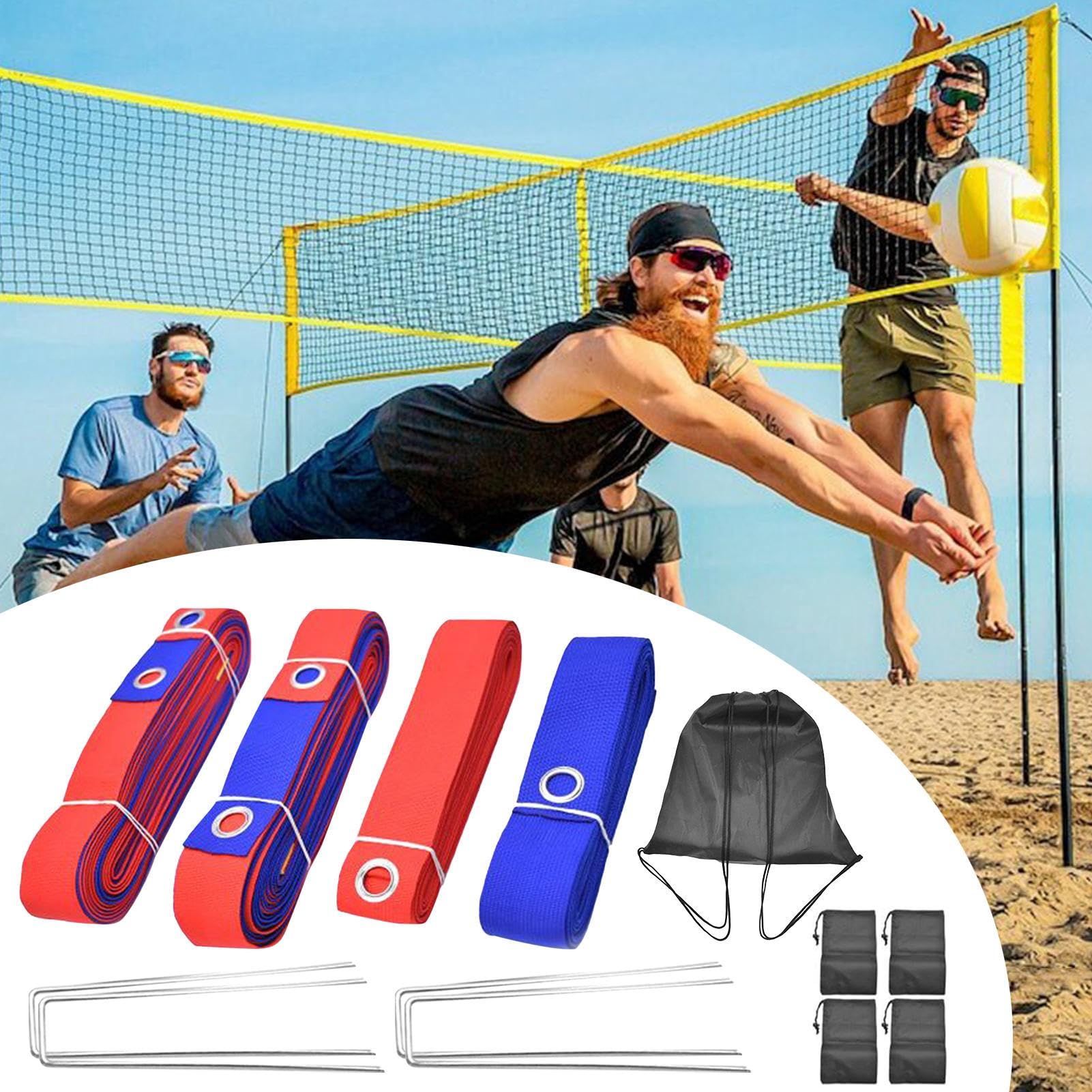 Linee per Campo da Beach Volley Set Segnapunti Sportivi | Linee Confine per Pallavolo in Giardino per Campo Estivo, , Giardino, Cortile, Casa, Gare, Tornei