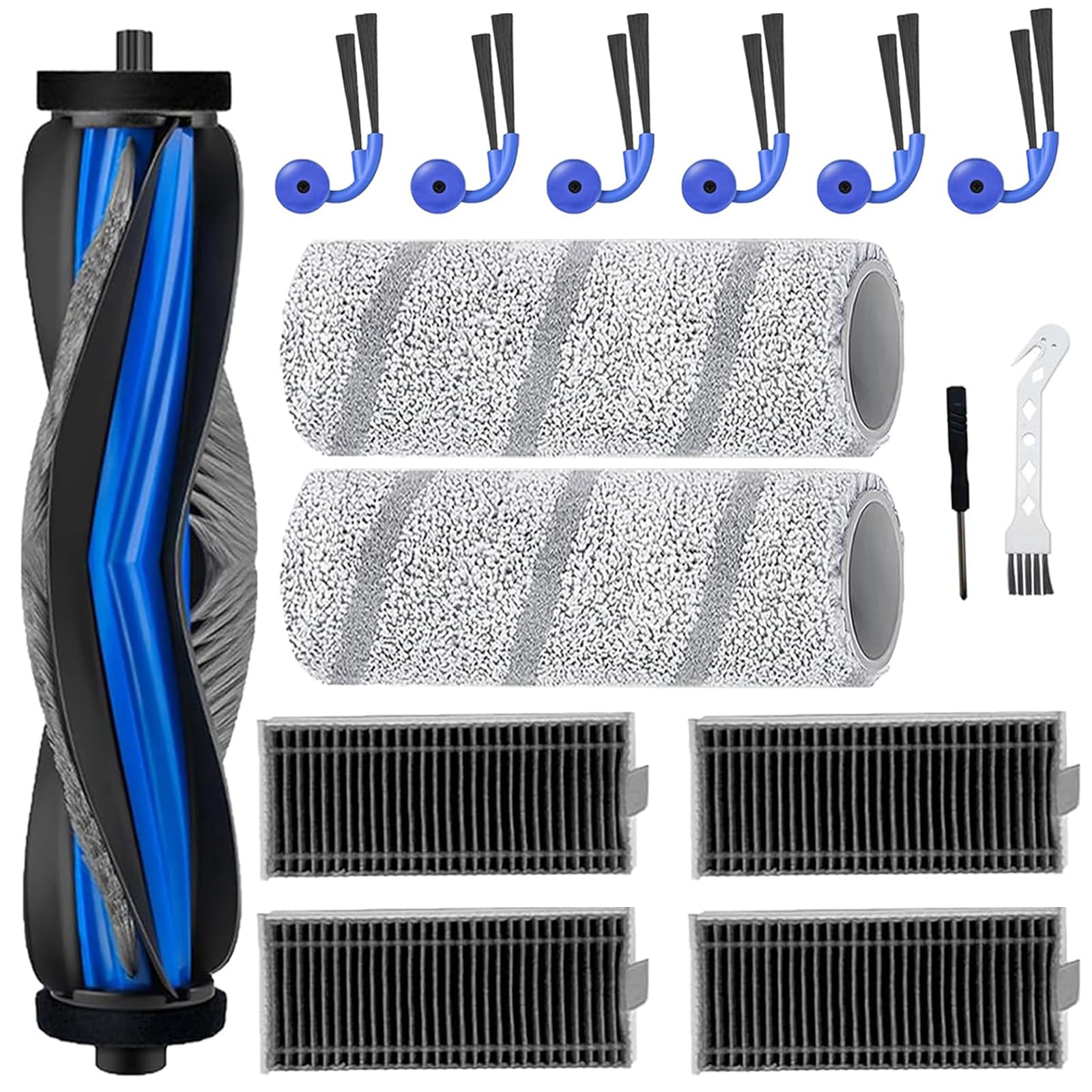 Kit Pièces De Rechange Pour Ecovacs Deebot X11 OmniCyclone - 1 Brosse Principale, 2 Rotatives, 4 Filtres HEPA, 4 Latérales