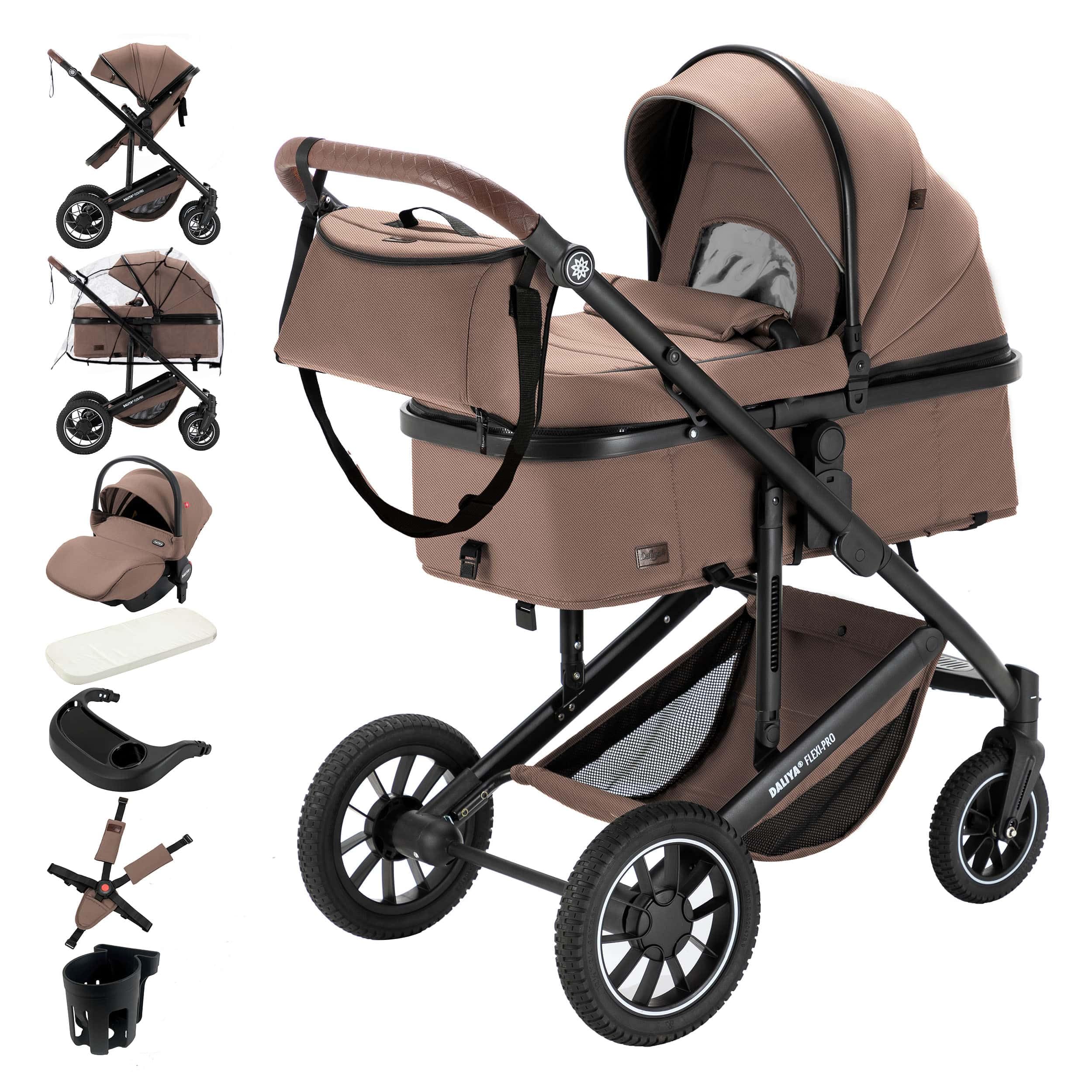 Daliya Kombi-Kinderwagen FLEXI-PRO M 3in1 Reisekinderwagen XX-L Set mit i-Size Babyschale