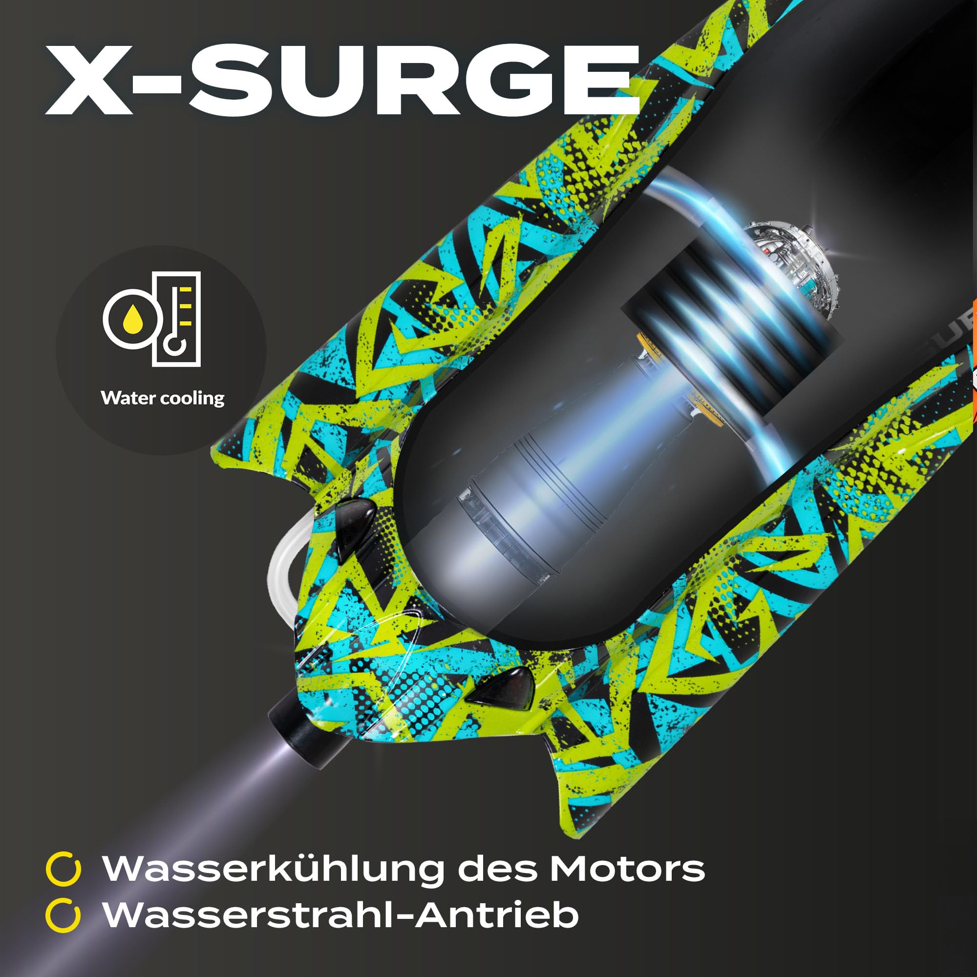 Overmax X-Surge Ferngesteuertes RC Speedboat Rennboot mit LED 35 km/h | 1200 mAh Akkus 30 Minuten Spaß Geschwindigkeitskontrolle Reichweite bis zu 100 m, EIN Spielzeug für Pool und See