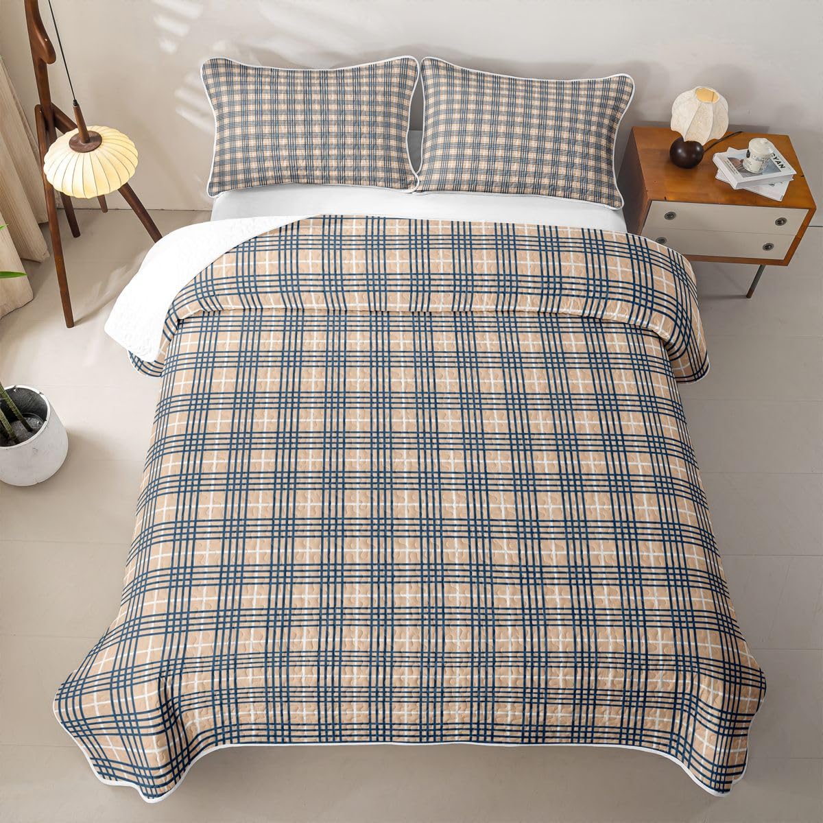 Homewish Buffalo Plaid Trapuntato Letto Matrimoniale