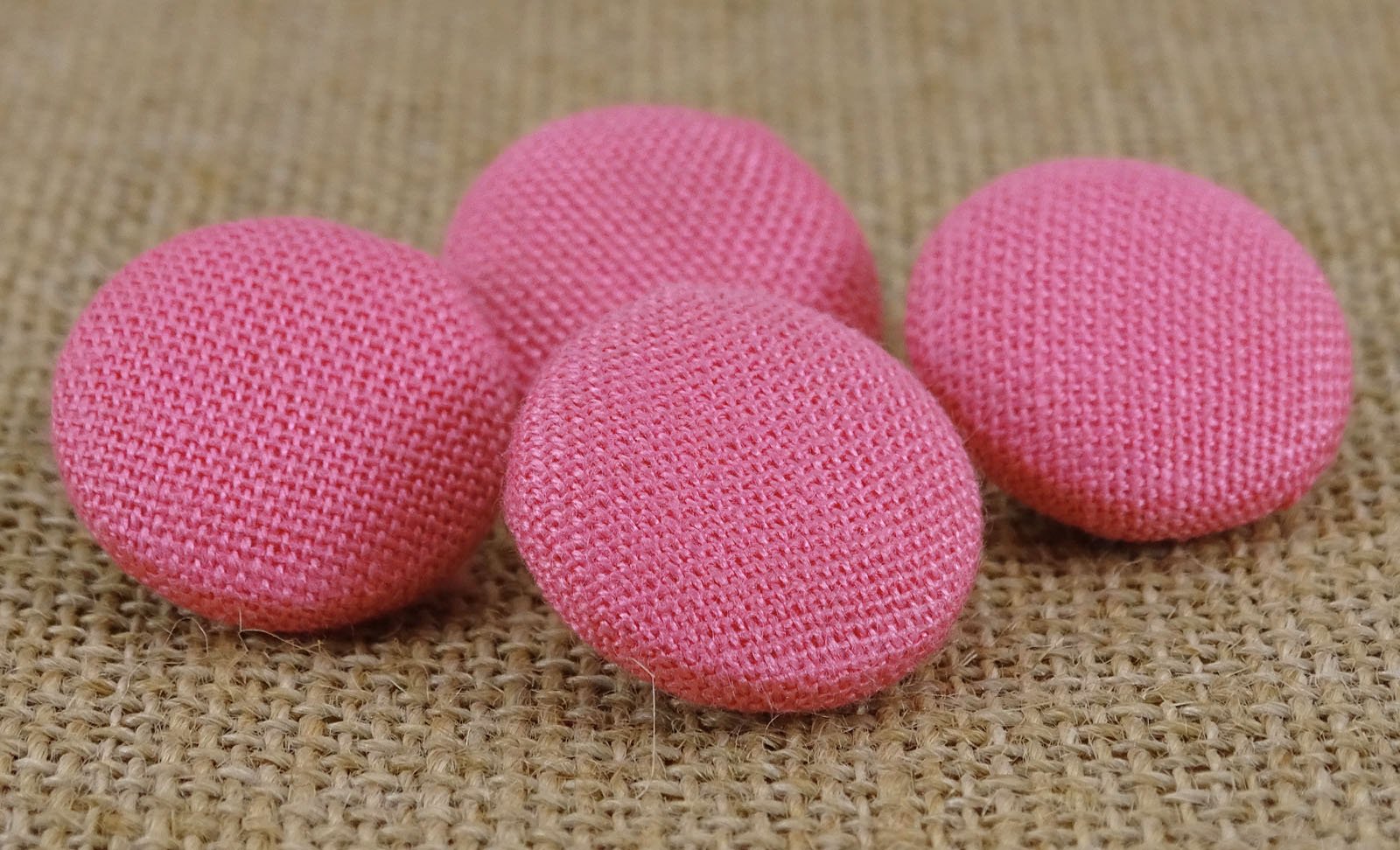Knitwit Decorative Light Pink Round Rayon Fabric Covered Button 2 Holes Sewing Craft - Pack of 12 Pieces