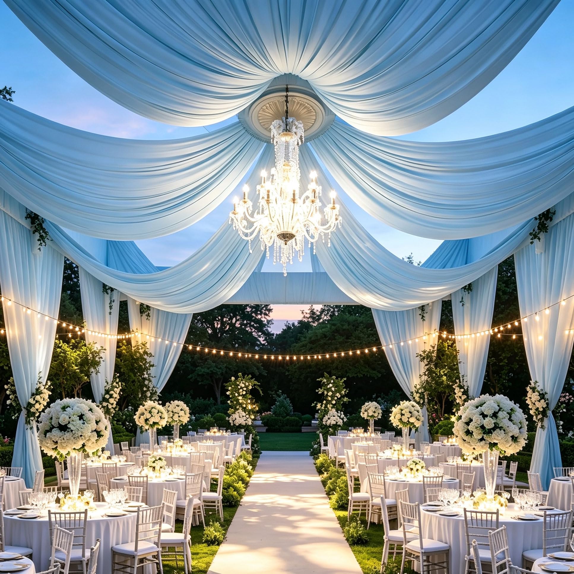 2 Paneles de Paño para Techo 150x600cm para Bodas y Fiestas