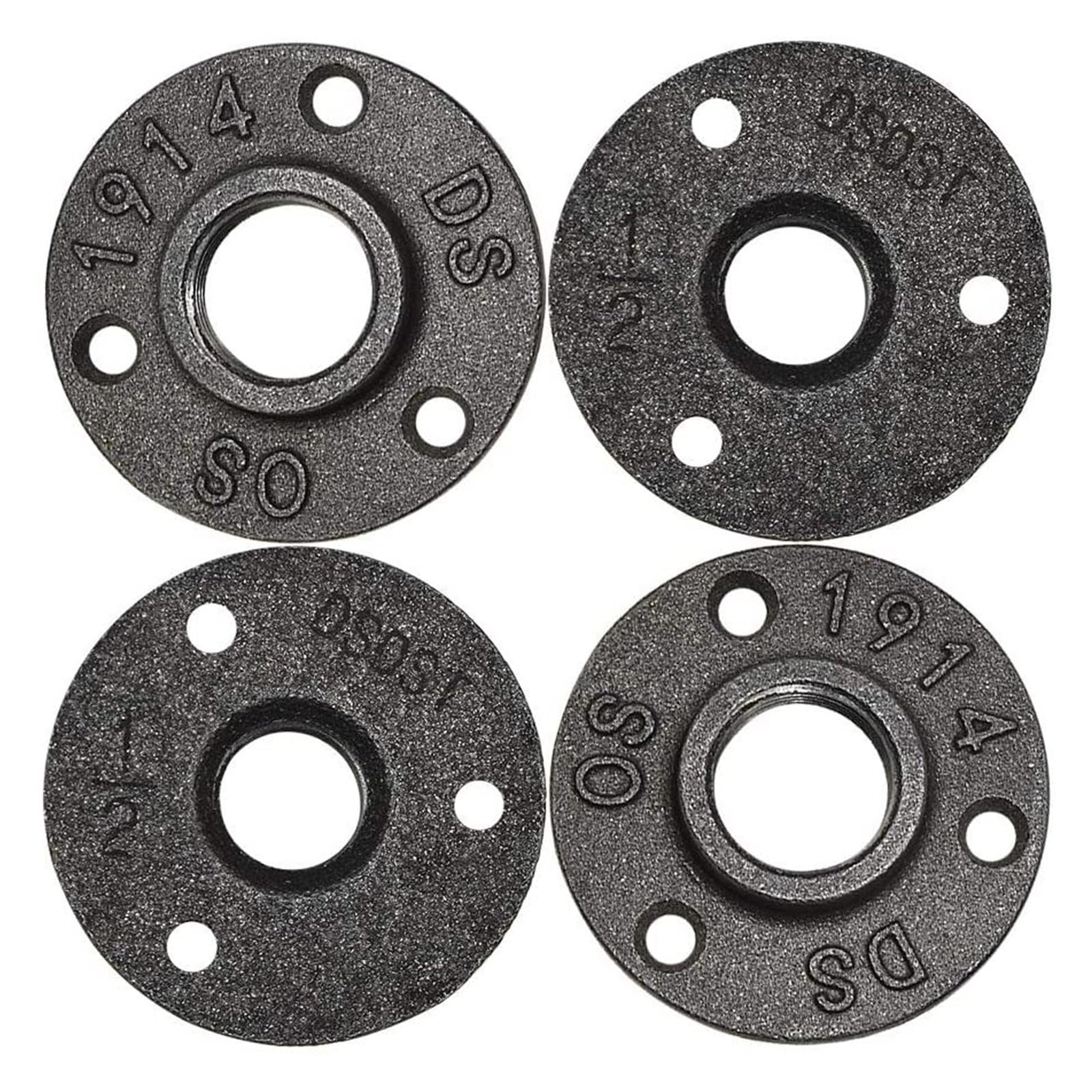 SBTRKT 8 Uds DN20 3 Agujeros Brida de Metal for Muebles Brida roscada Industrial Gris Oscuro Steampunk Montaje