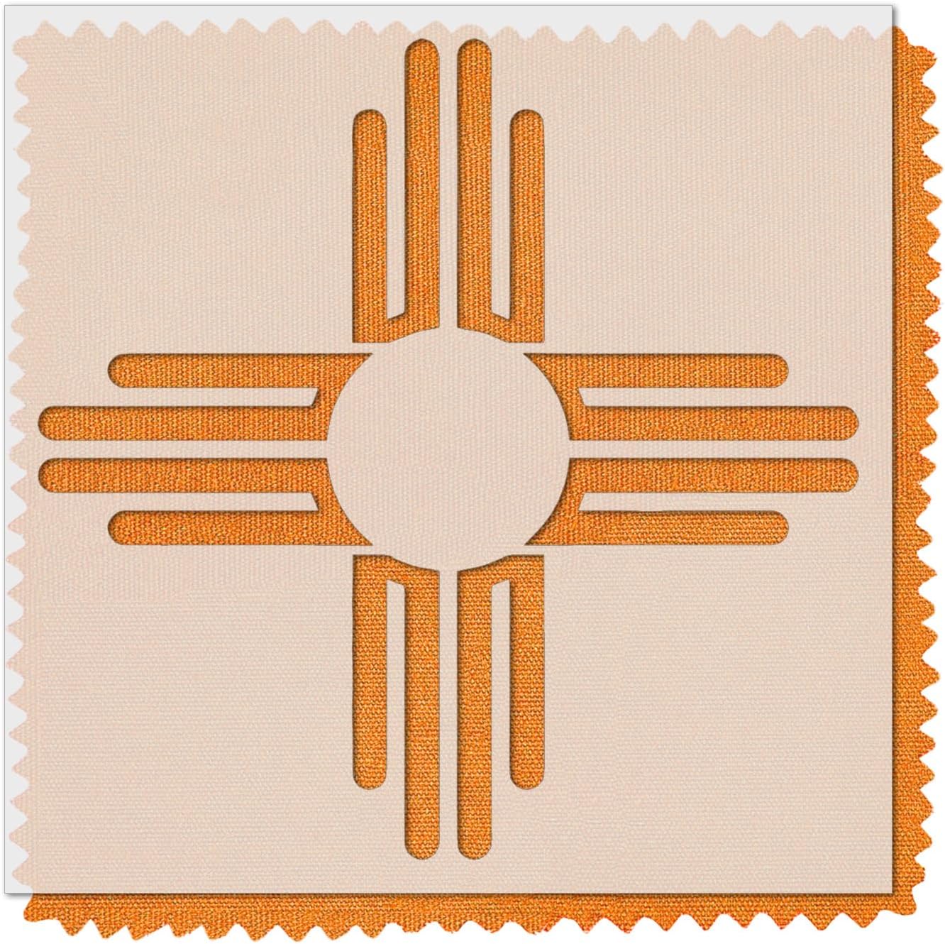 Stencil Stop New Mexico Flag, Zia Sun Stencil - Reusable for DIY Projects, Painting, Drawing, Crafts - 14 Mil Mylar Plastic (18 x 18 inches)