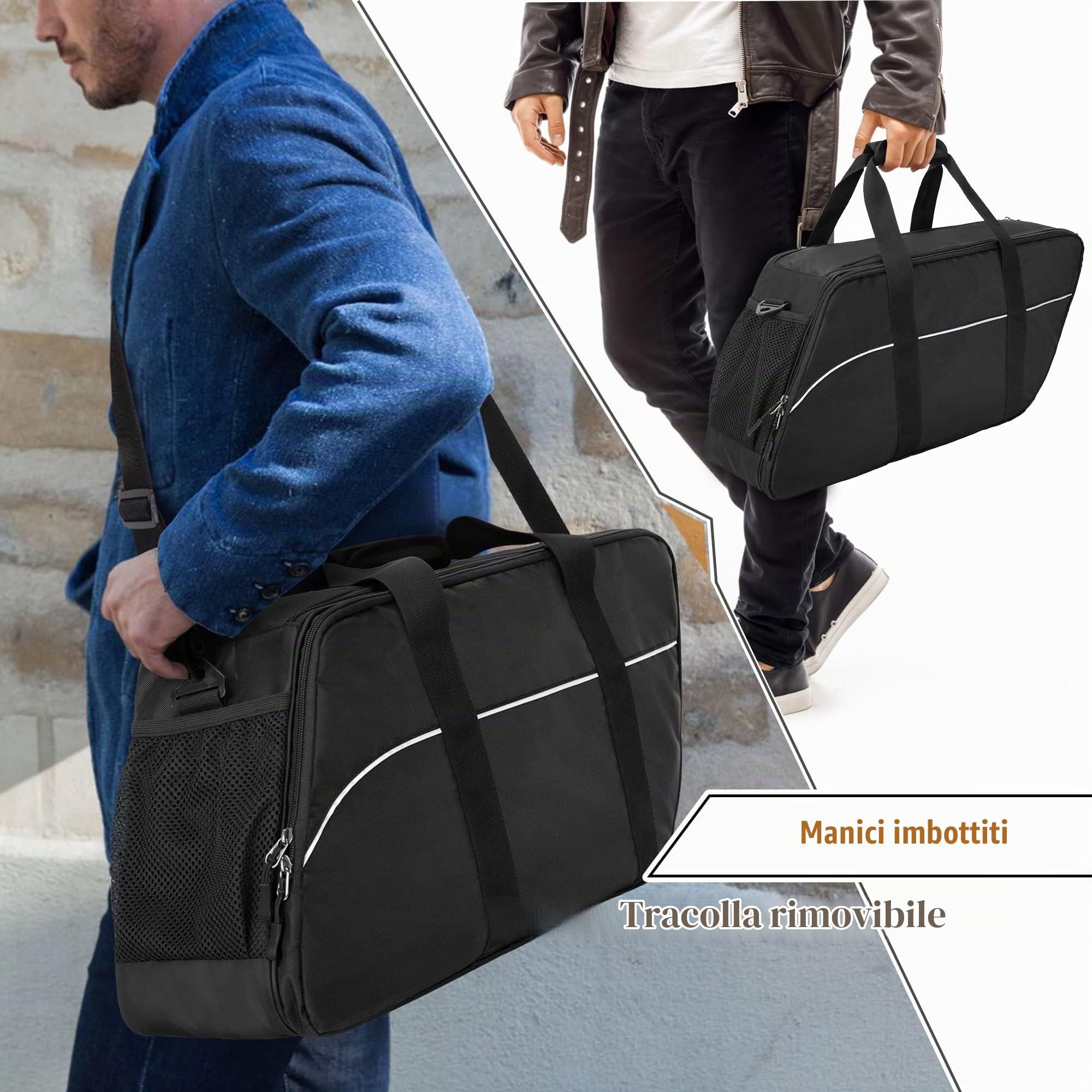 HODRANT Borsa Laterale da Moto con Tracolla (Solo Borsa) | Borse Laterali Rigide Compatibili con Harley-Davidson Touring (1993-2022)