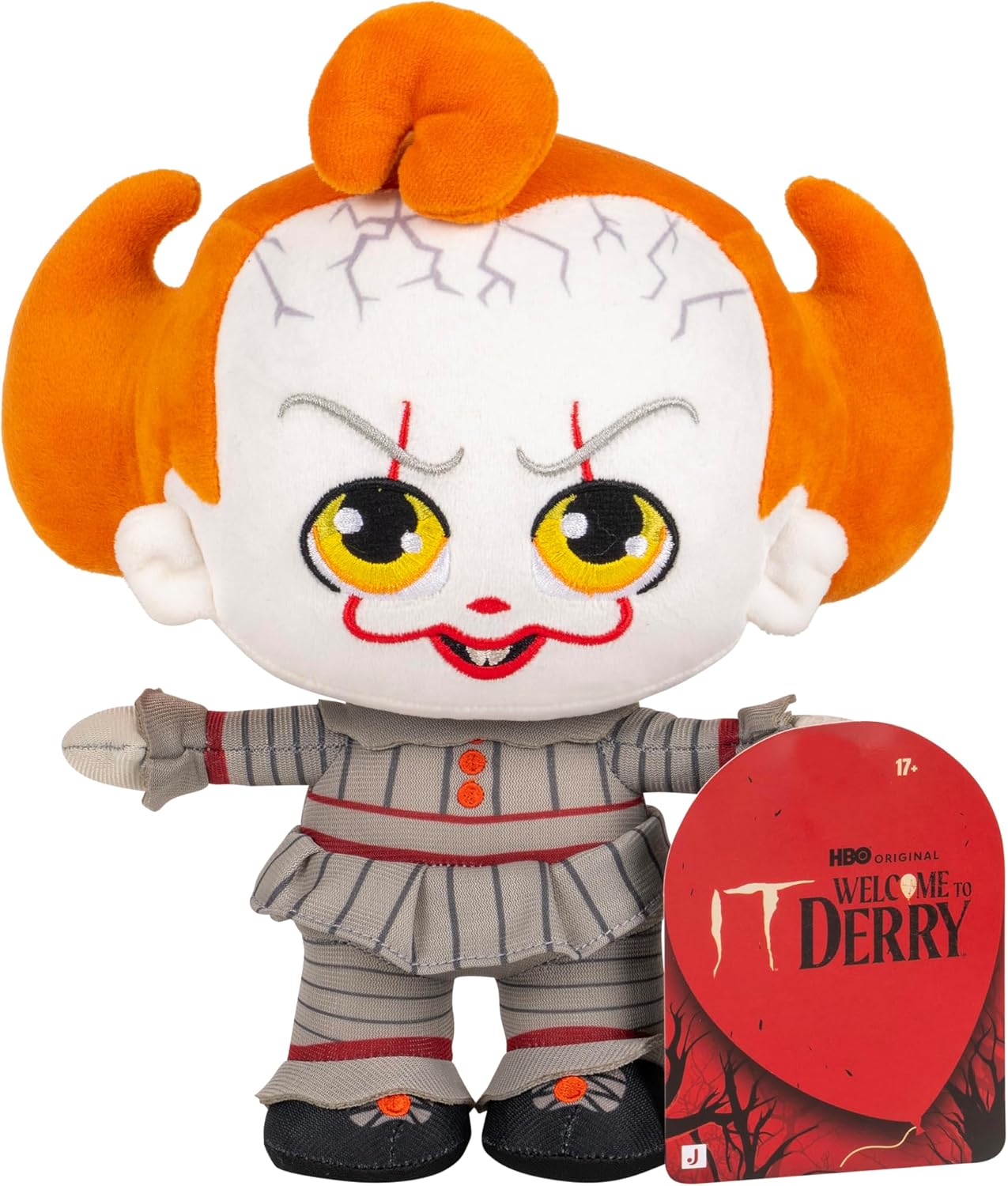 Jazwares Warner Bros. IT 8-Inch Pennywise Plush - Super-Soft, Eerie, and Huggable Plush Toy - Official Licensed Plush - for All Ages - Image 5