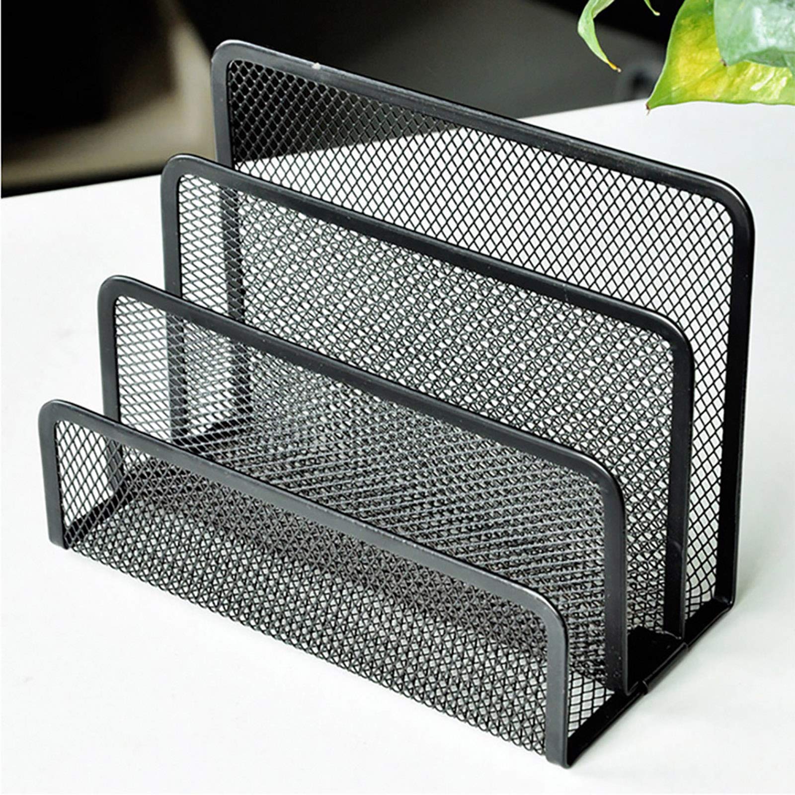 VANRA Organizer da scrivania con 3 scomparti verticali verticali (nero)