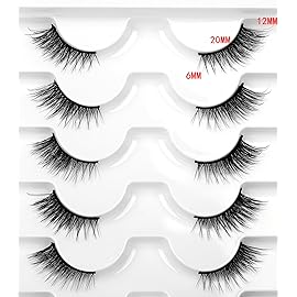 Half Lashes Strips False Eyelashes Fairy Natural Lashes Cat Eye Look Wispy Short Band 3/4 Lashes 8 Pairs Pack Fluffy Volume Small Accent Lash Fake Eyelashes 3D Faux Mink Lashes Extensions