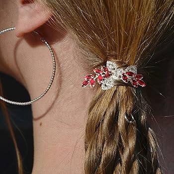 Amazon | TOCCOOL ルビークリスタルヘアピン - 輝くクリスタルが