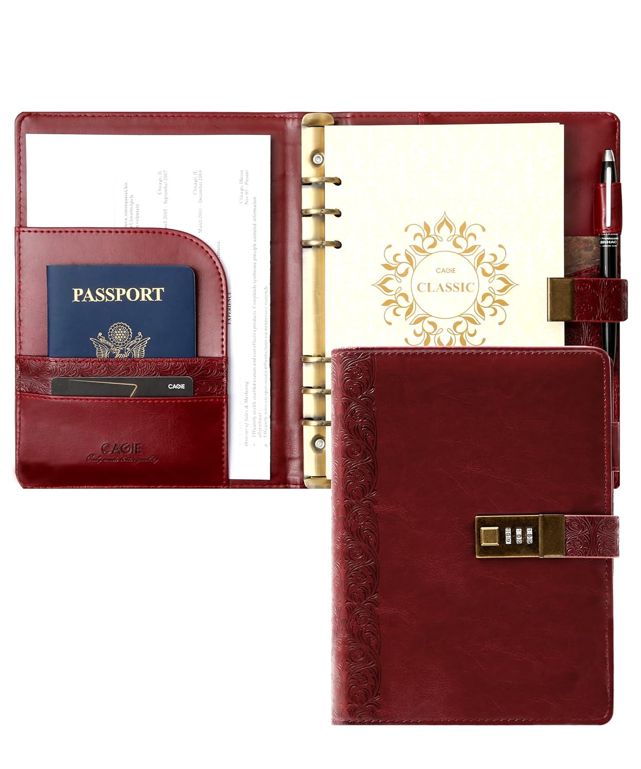 Lock Diary Combination Password Refillable Inner Pages Large Locking