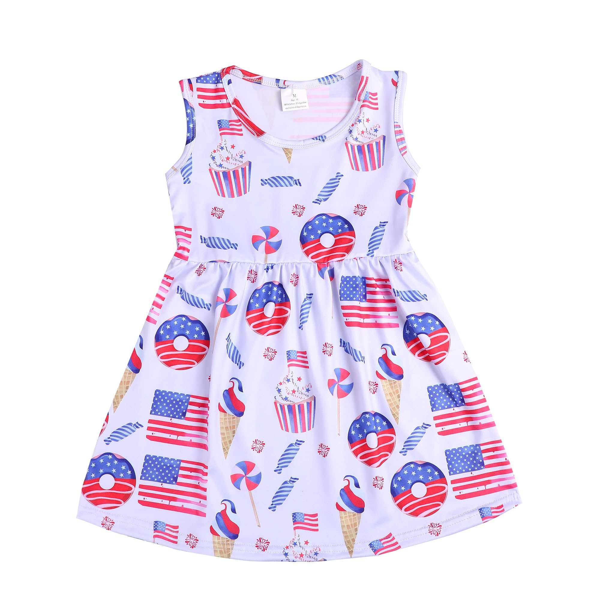 Toddler Girls Casual Dress Farm Animal Horse Print Dresses Flutter Sleeve Clothes 2-8Y