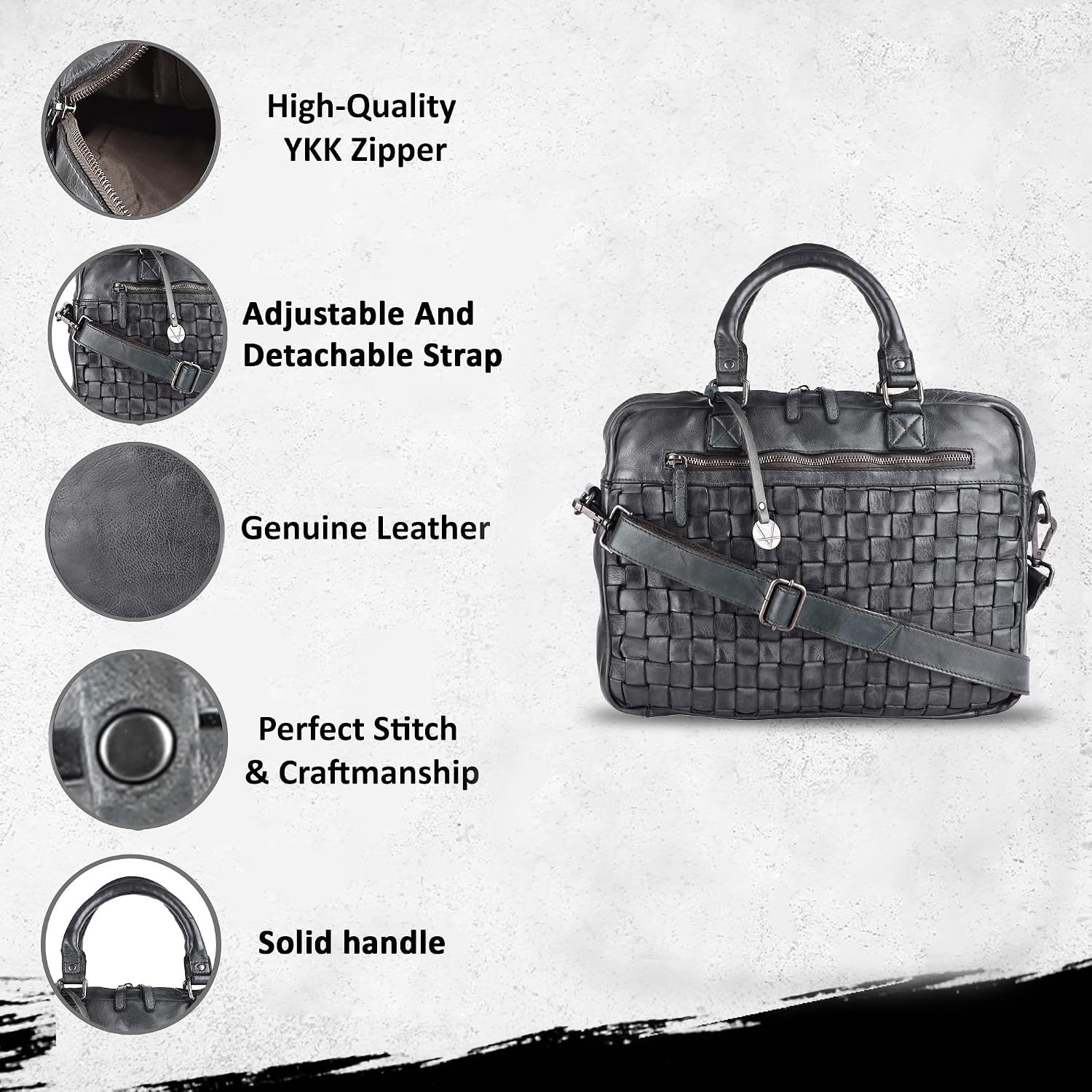Genuine Leather Laptop Bag For Men 15 Inch, Messenger Bag For Women