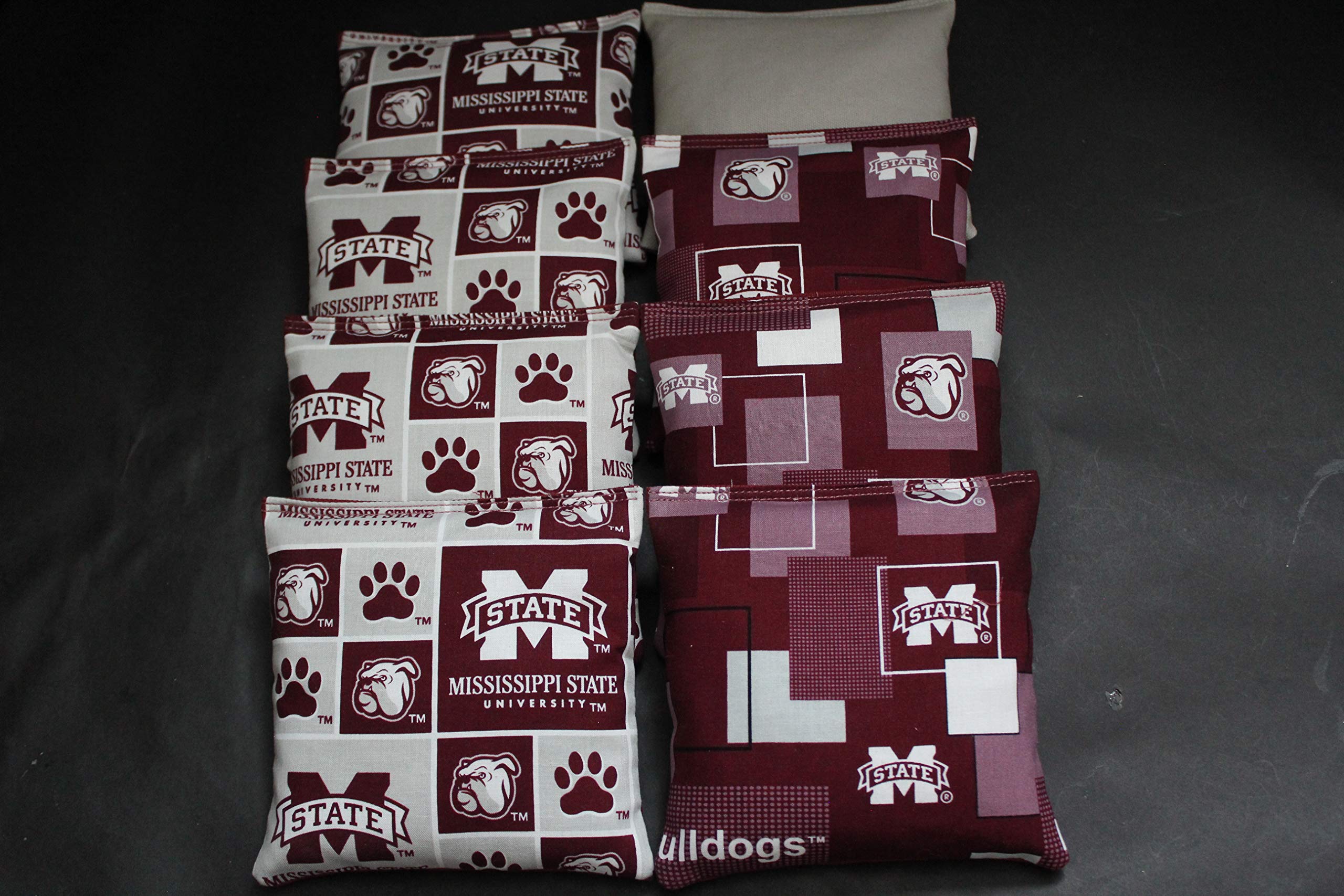 BackYardGamesUSA Mississippi State 8 Cornhole Bean Bags Game BAGGO TOSS Quality Handmade!