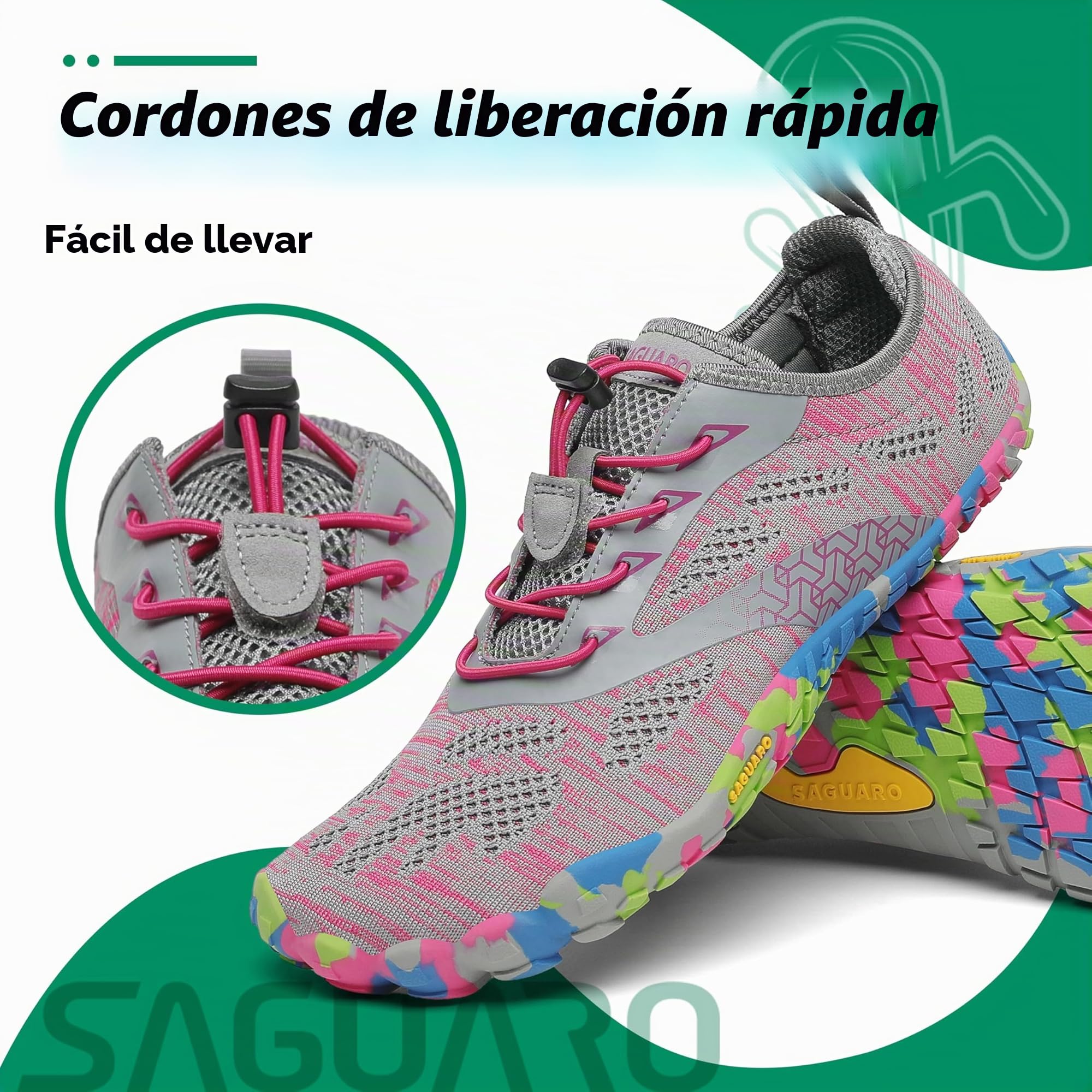 SAGUARO Versátil Minimalistas Zapatillas Ligeras Flexibles para Exterior Interior - Gym Asfalto Playa Montaña, Unisex-Adulto