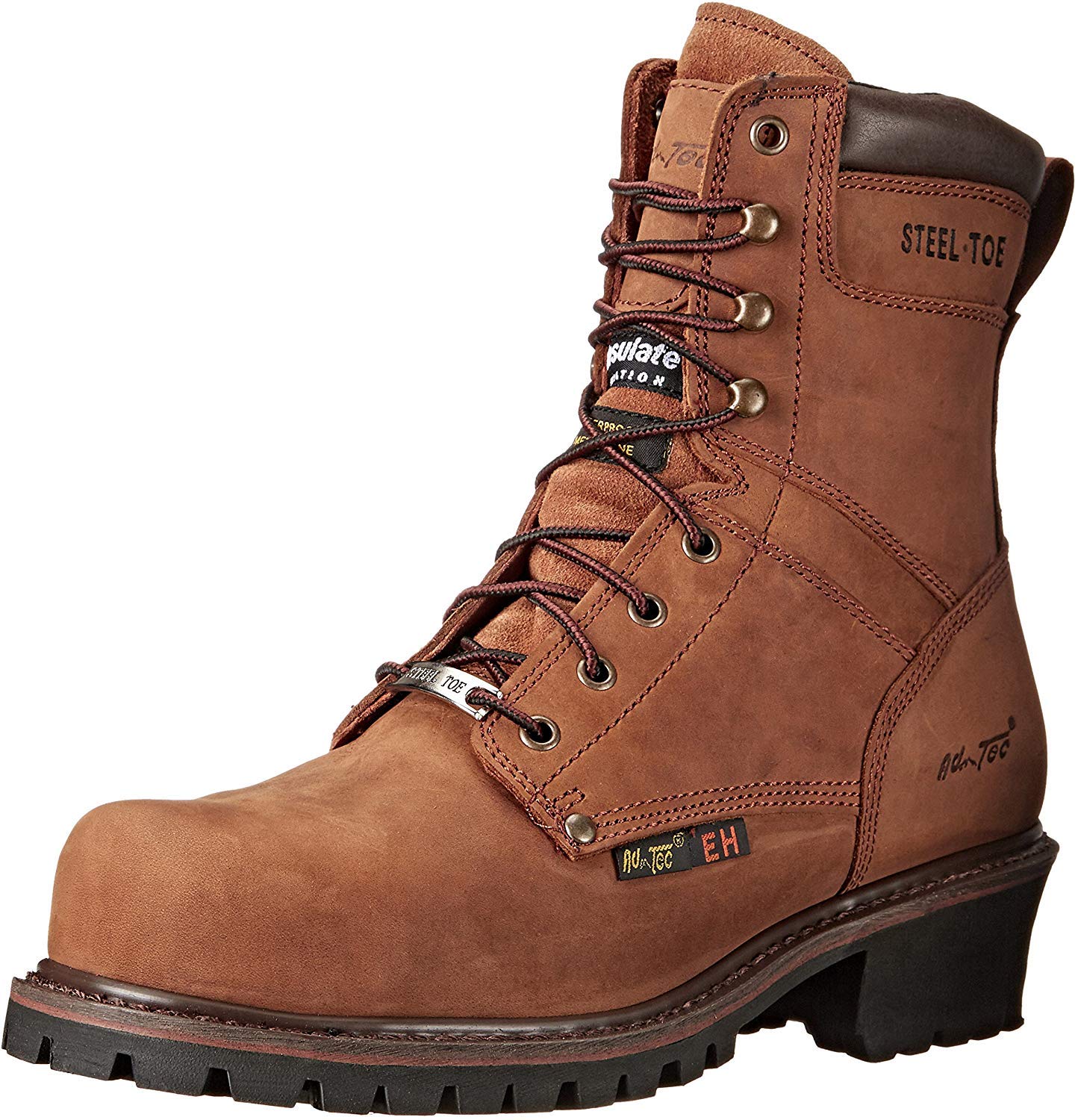 Ad TecMen's 9491 9" Steel Toe Super Logger Black Work Boot