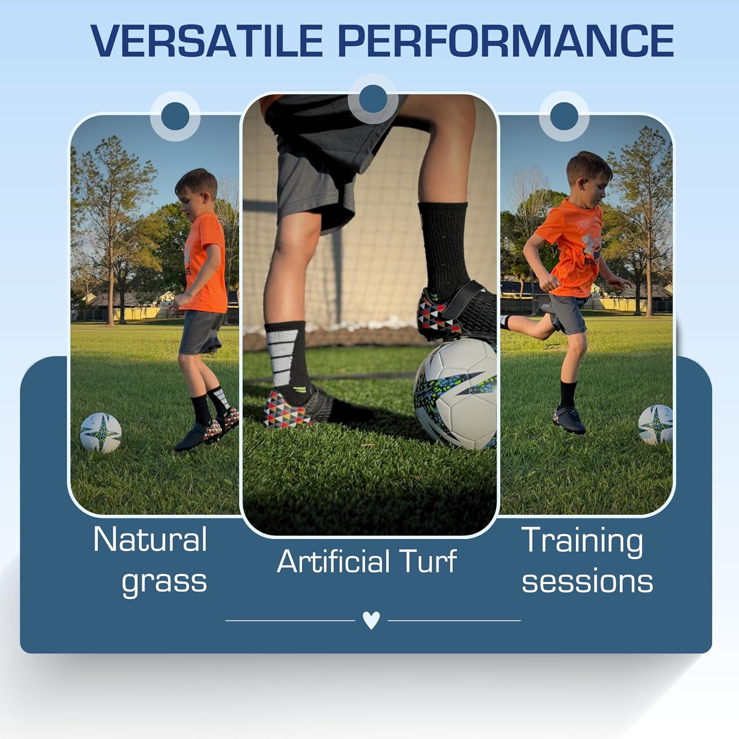 Soccer Cleats for Kids & Youth | Lightweight Football Shoes for Firm Ground | Durable Girls & Boys Soccer Cleats with Non-Slip Sole | Comfortable Soccer Boots | Unisex Size 11-6 - Image 5