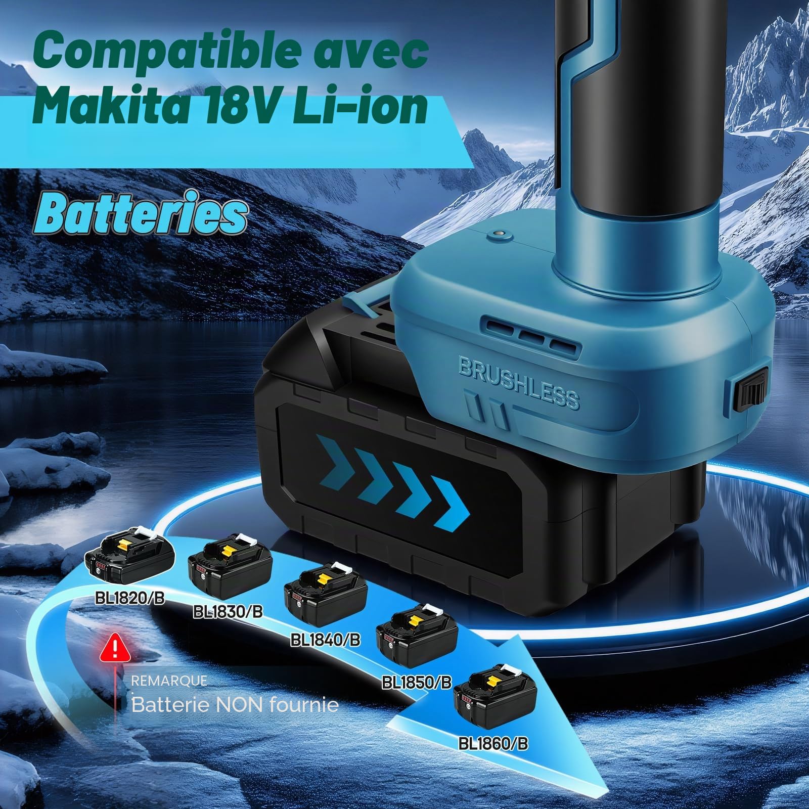 Sécateur électrique sans fil pour Makita 18 V, 40 mm, coupe maximale 65 mm, écran LCD, ciseaux électriques avec étui pour élagage des arbres et arbustes (sans batterie)