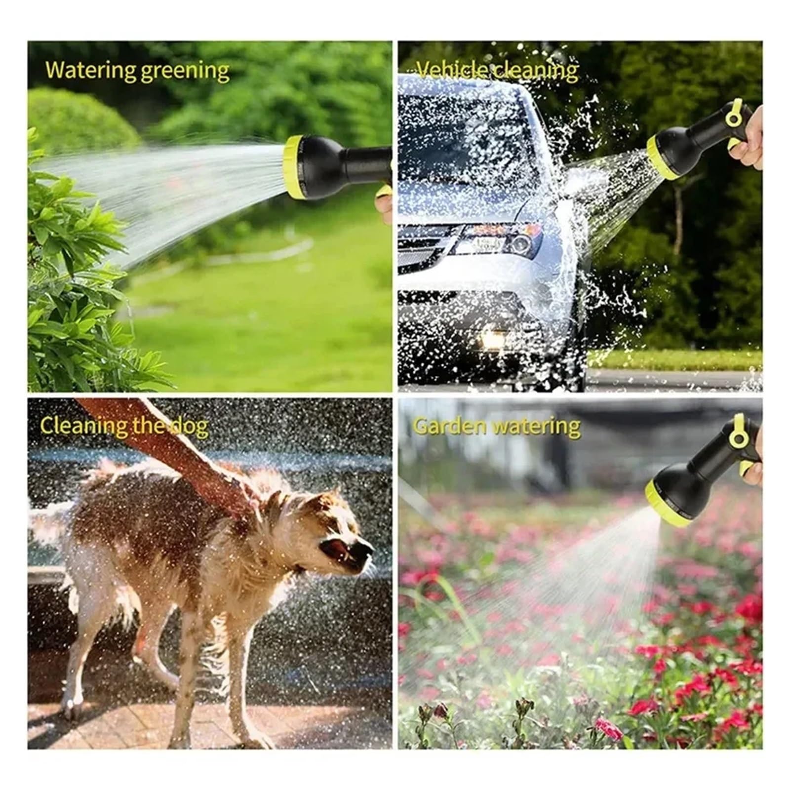 Pistolet d'arrosage avec embout multi-jets, Eau haute pression de jardin avec jets variables
