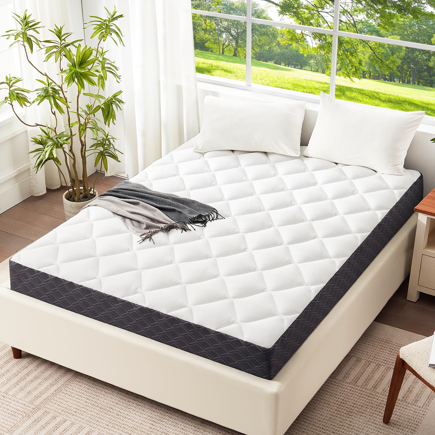 6 Inch Full Mattress Breathable Gel-Memory Foam Plus Pillowtop, Cool and Skin-Friendly, Fiberglass Free, Mattress in a Box, CertiPUR-US® Certified, Safe and Worry-Free