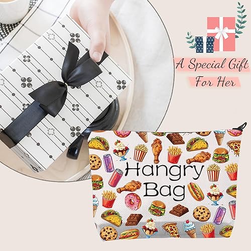 Vista 6 de JXGZSO Divertido regalo de comida Hangry Bag Snack Travel Maquillaje Bolsas de emergencia Snacks Bolsa de almacenamiento de alimentos Snack Lover