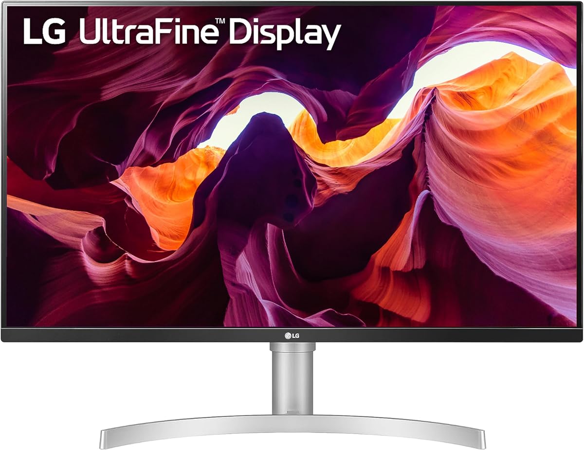 LG 27UL550-W Monitor de computadora ultrafino 4K UHD (3840 x 2160) de 27 pulgadas, IPS, AMD FreeSync, soporte ajustable de inclinación/altura/pivote, HDR10, HDMI, DisplayPort, estabilizador de negro, blanco