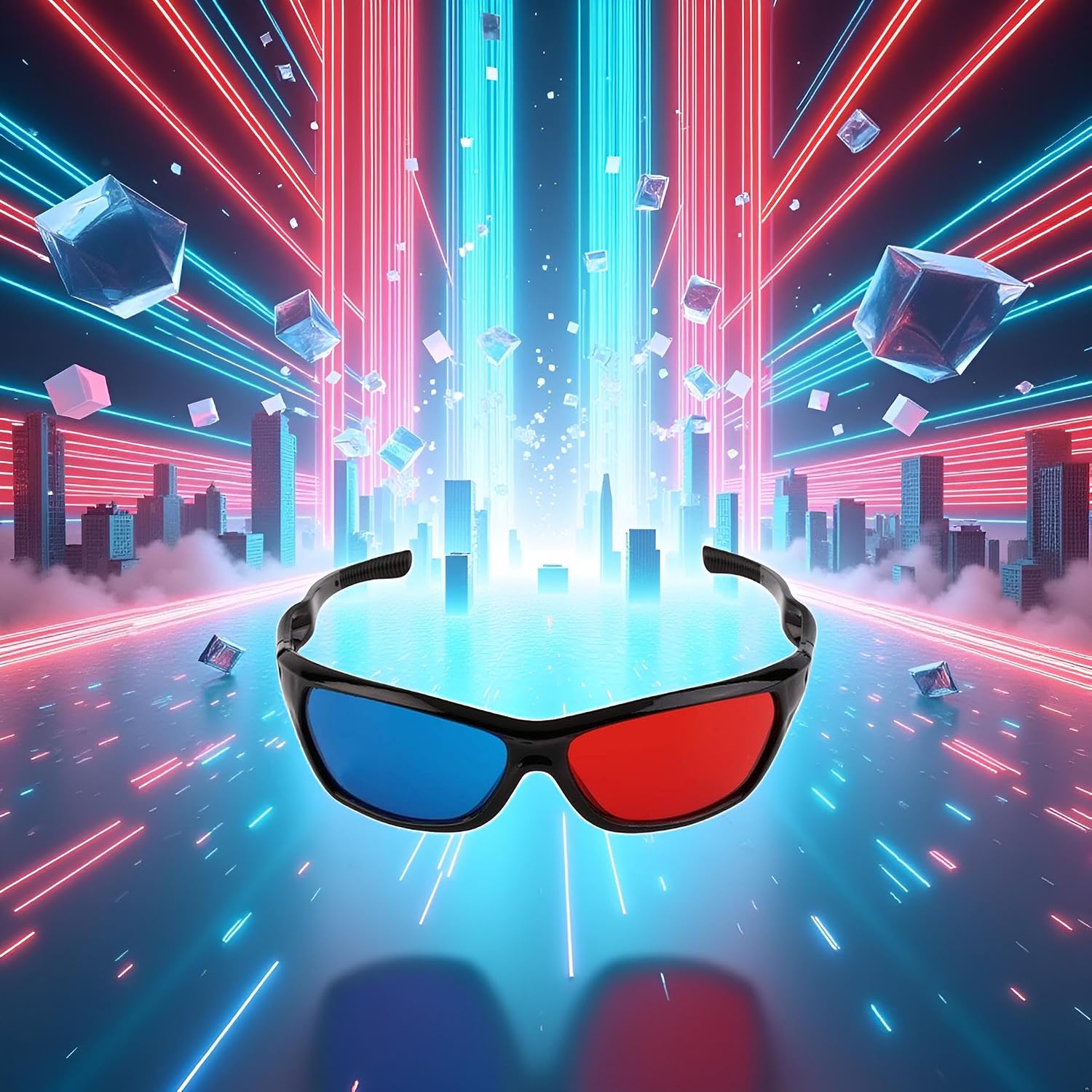 Black Frame Red Blue 3D Glasses for Dimensional Anaglyph Movie Game Accessories
