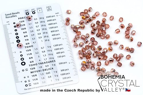 Miniatura 10 de Perlas de vidrio checo prensadas facetadas pulidas al fuego de 1.8 oz (1.76 oz, aprox. 600 unidades), 4 mm (0.16 in), Azteca Pale Gold - 01710