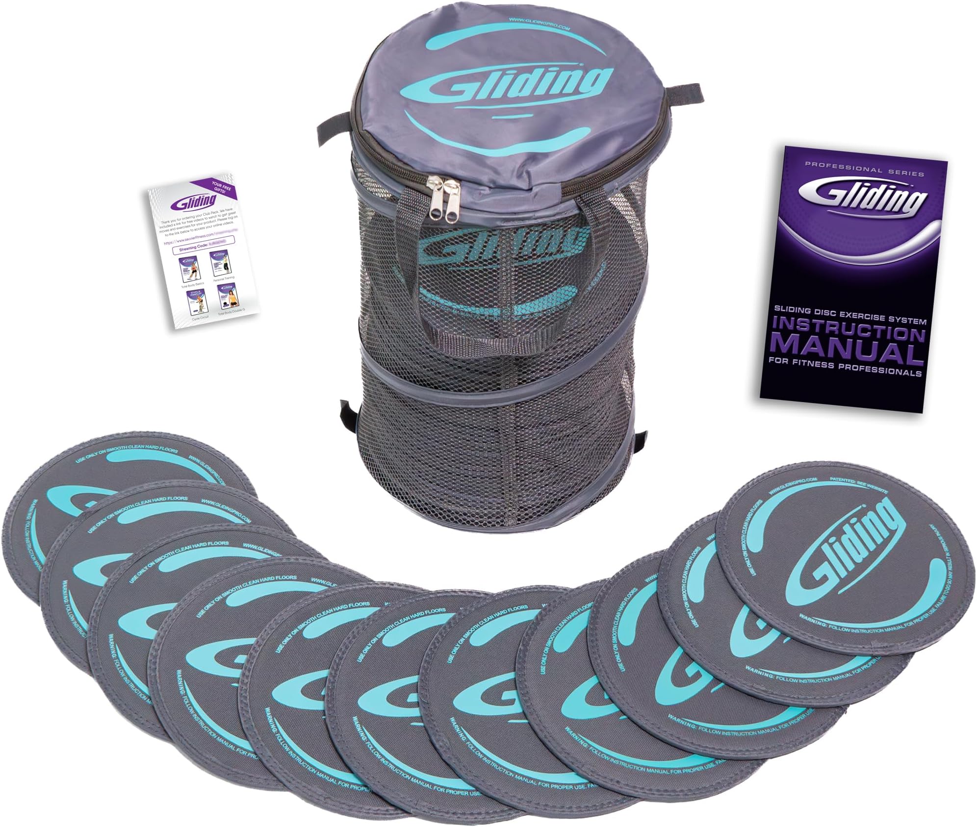 Gliding Exercise Discs: Club Pack for Hardwood Floors (25 Pair, Grey) Workout Sliders in Bulk