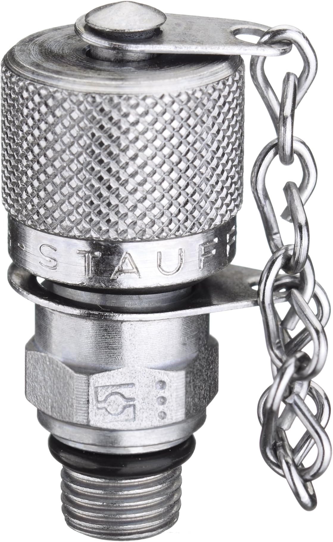 Stauff SMK-20 Test Coupling with Ball Check, 9137psi Rated, Buna Seals, Zinc-Plated Steel, 1/4" NPT