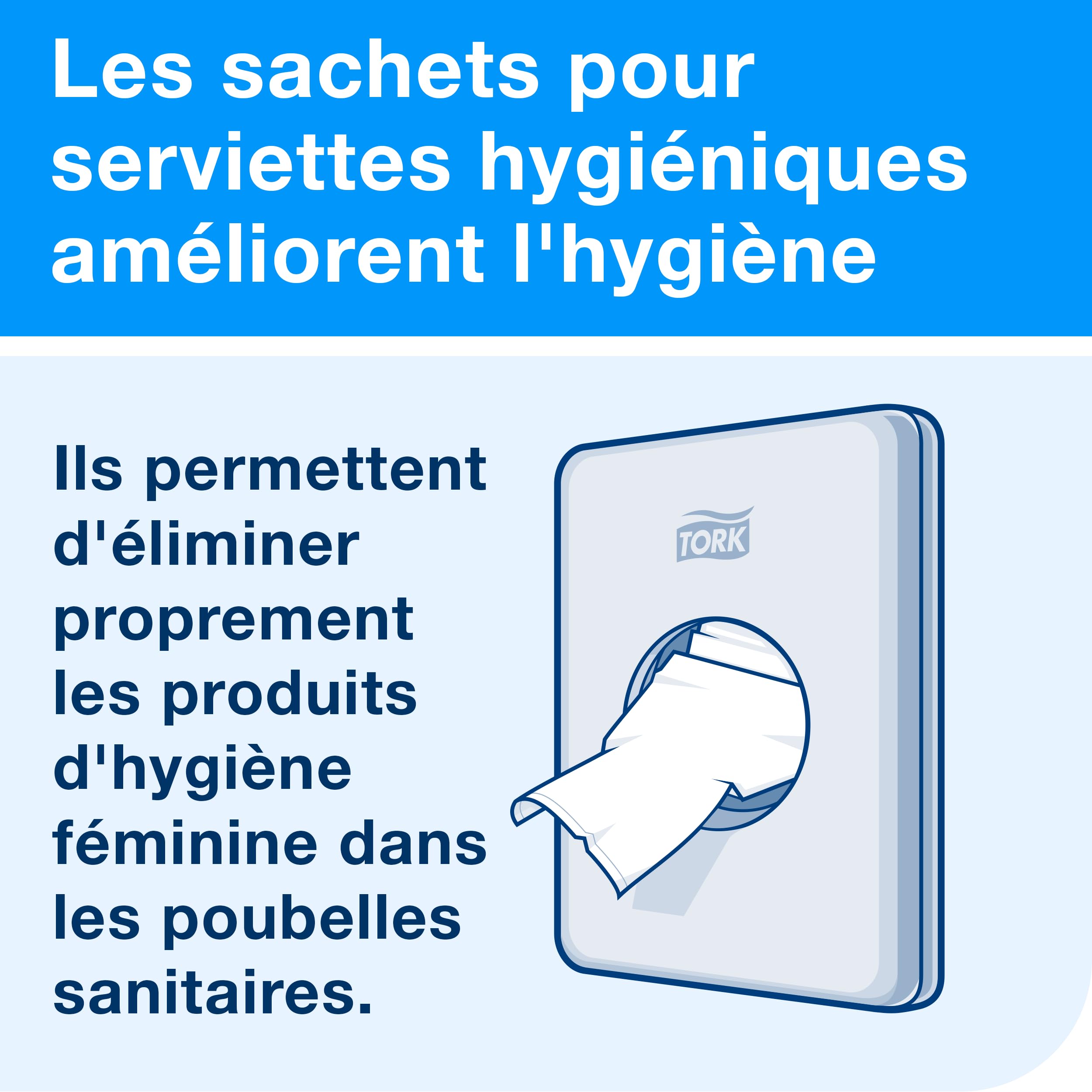 Tork 566000 Distributeur de Sachets pour serviettes hygiéniques - Blanc - Lot de 8