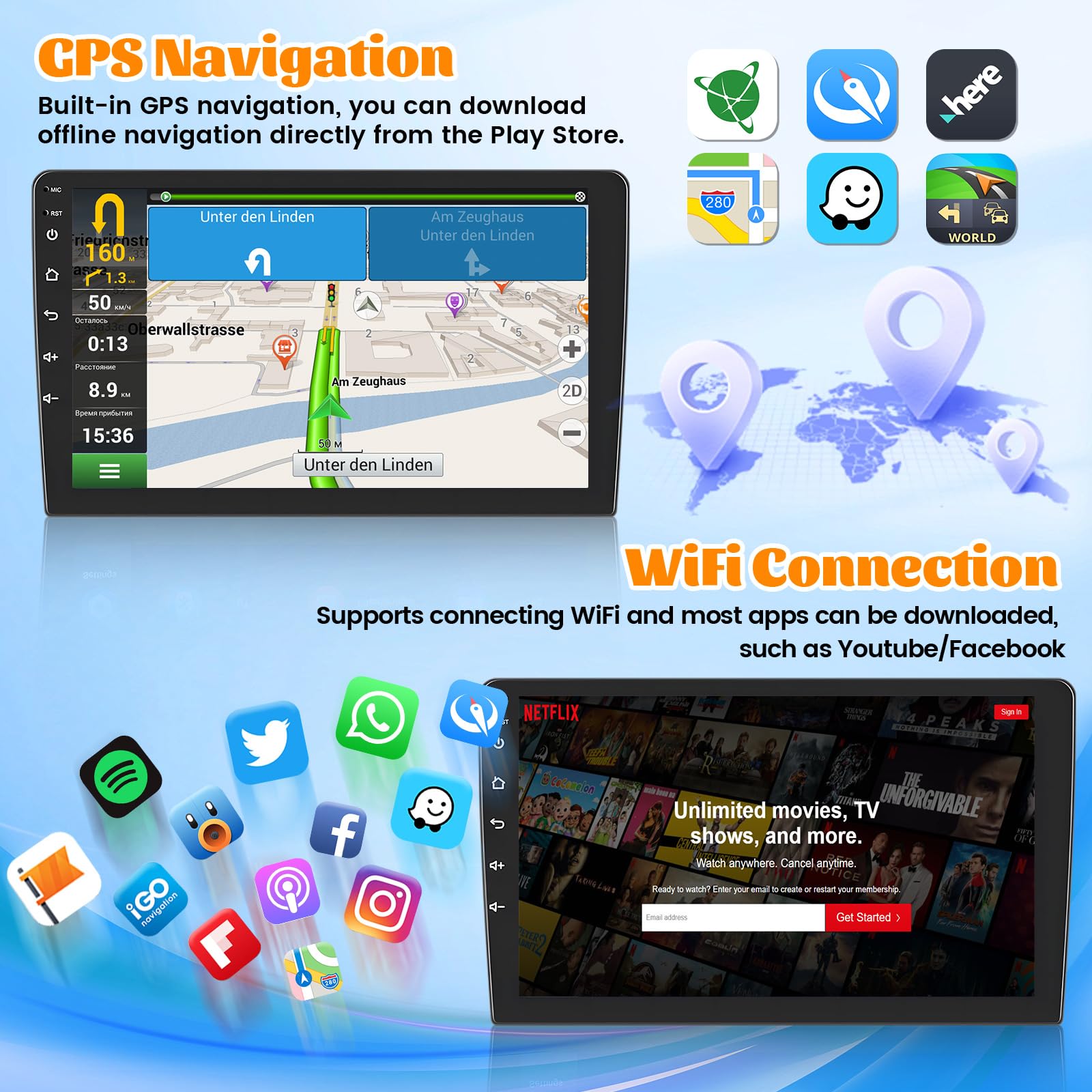 Roinvou 10.1" Android 13 Car Stereo For Jeep Compass/Patriot 2010-2016 W/ Wireless CarPlay & Android Auto - View #13