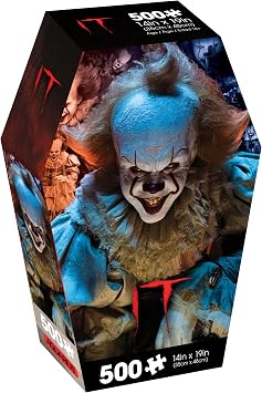 Aquarius IT Pennywise 500 Piece Jigsaw Puzzle for Adults - Horror Movie Coffin Box Stephen King IT 14"x19" Collectible Marchandise Gifts