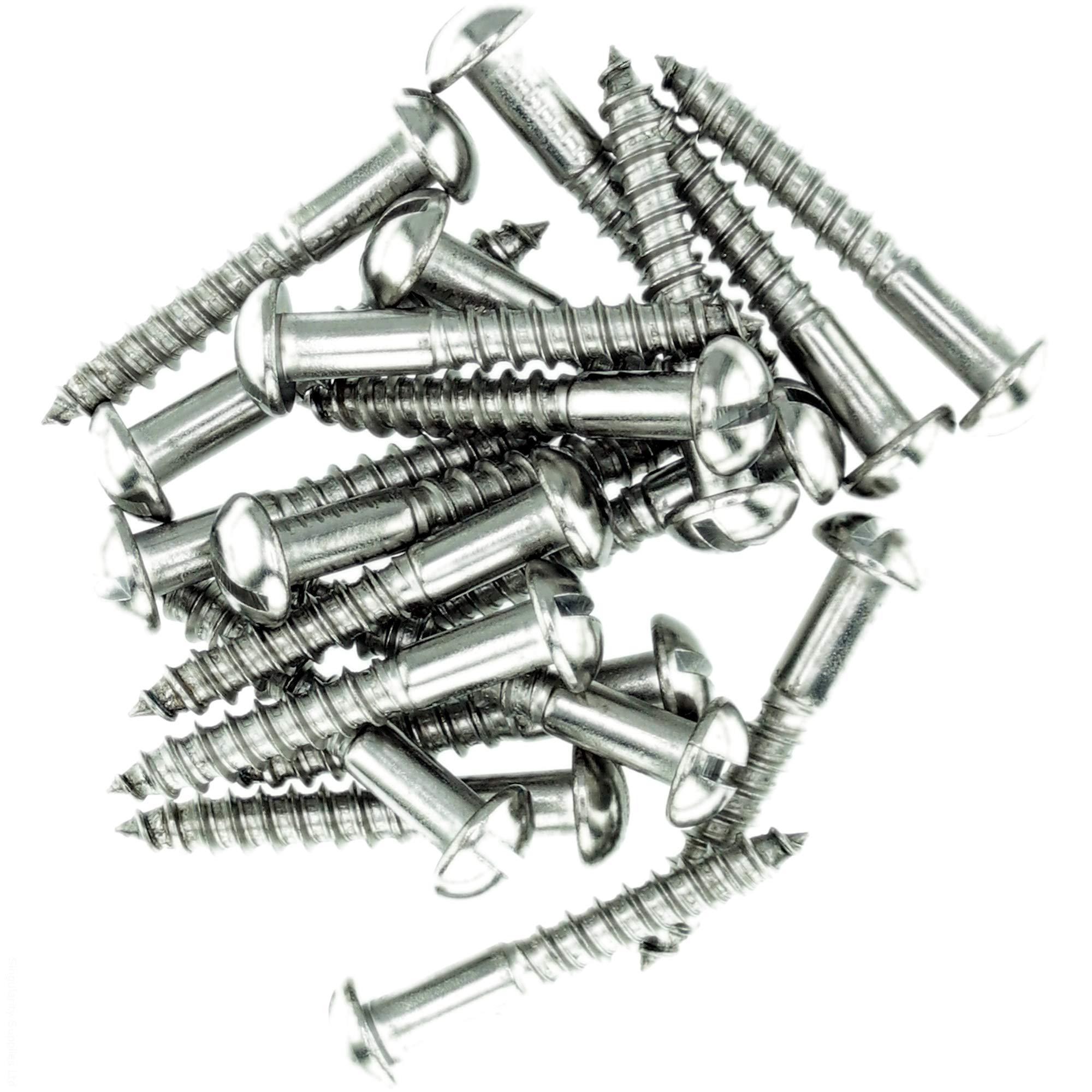 Singularity Supplies No.6 X 0.78 (3.5Mm X 20Mm) Slot Pan Wood Screw - Stainless Steel (A2) (Pack Of 20)