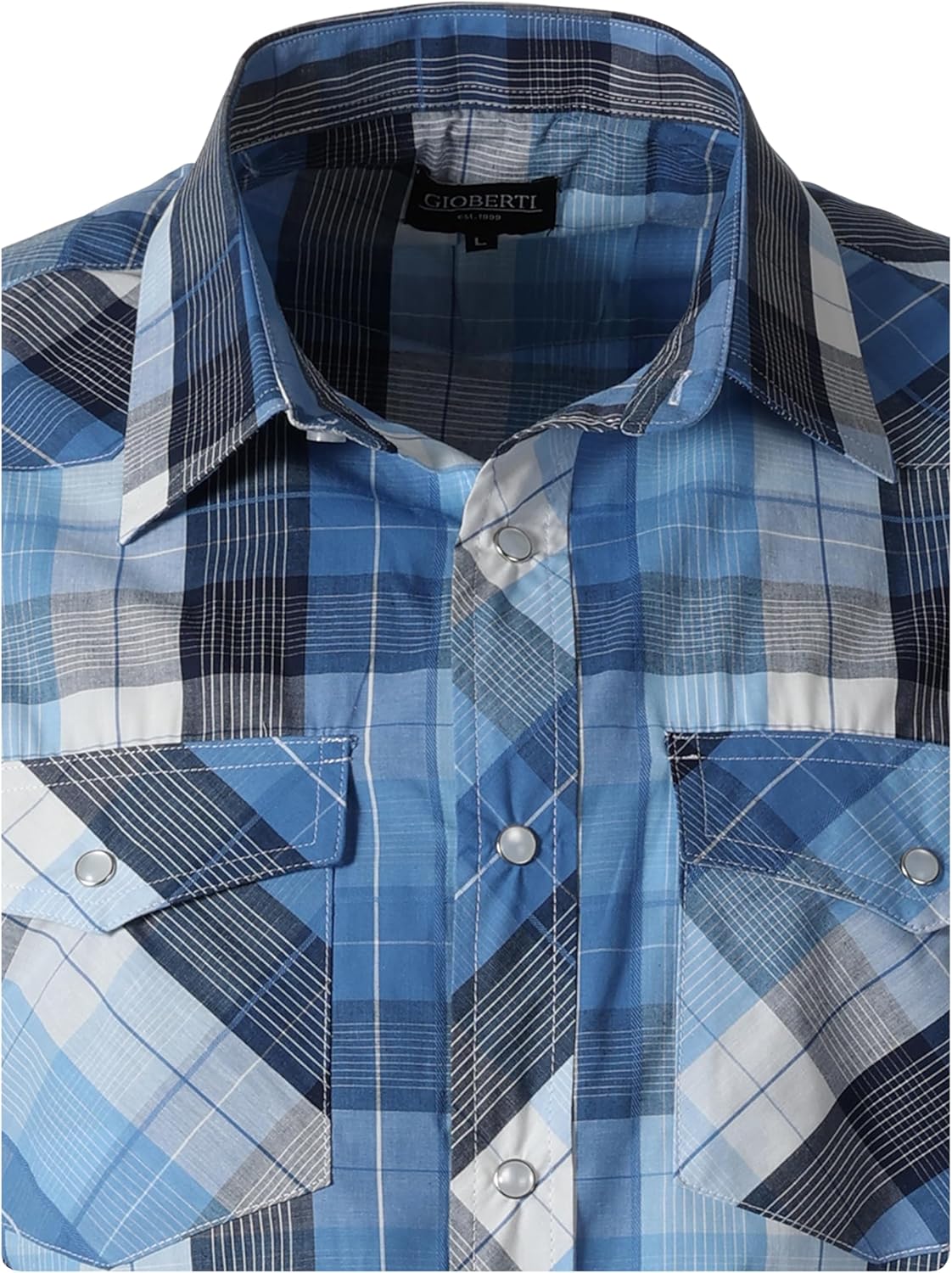 Gioberti Mens Western Cowboy Short Sleeve Shirt with Snap Buttons - Image 3