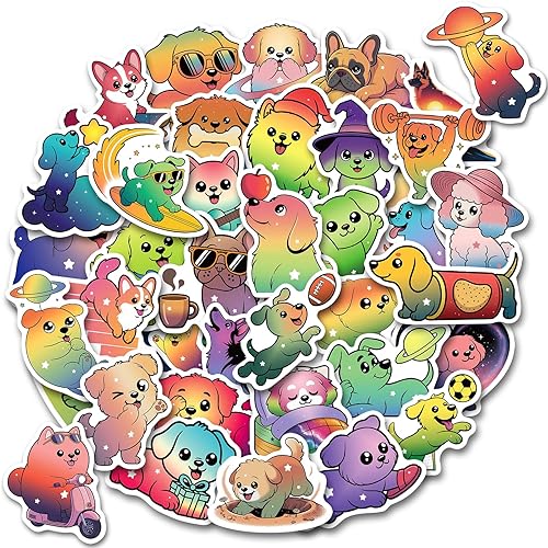 100 Kawaii Cute Dog Stickers- Starry Sky Dog