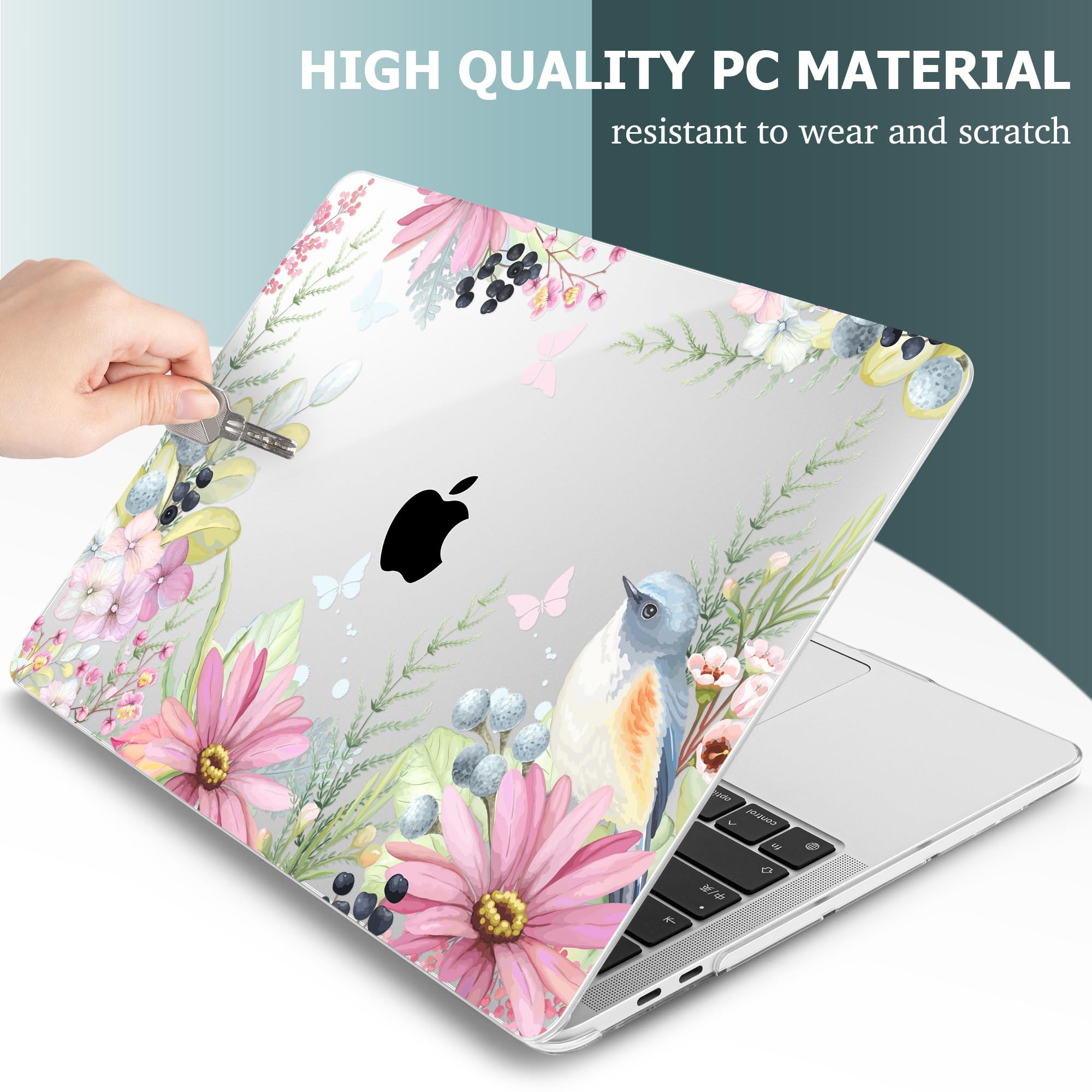 Coque MacBook Pro 13" NPUOLS - Protection Crystal + Clavier TPU Pour M2/M1 2020-2023 Modèles A2338/A2289
