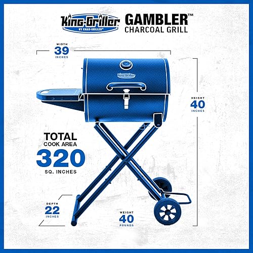 Miniatura 14 de Char-Griller E1816 King-Griller Gambler Portable Charcoal Grill in Black