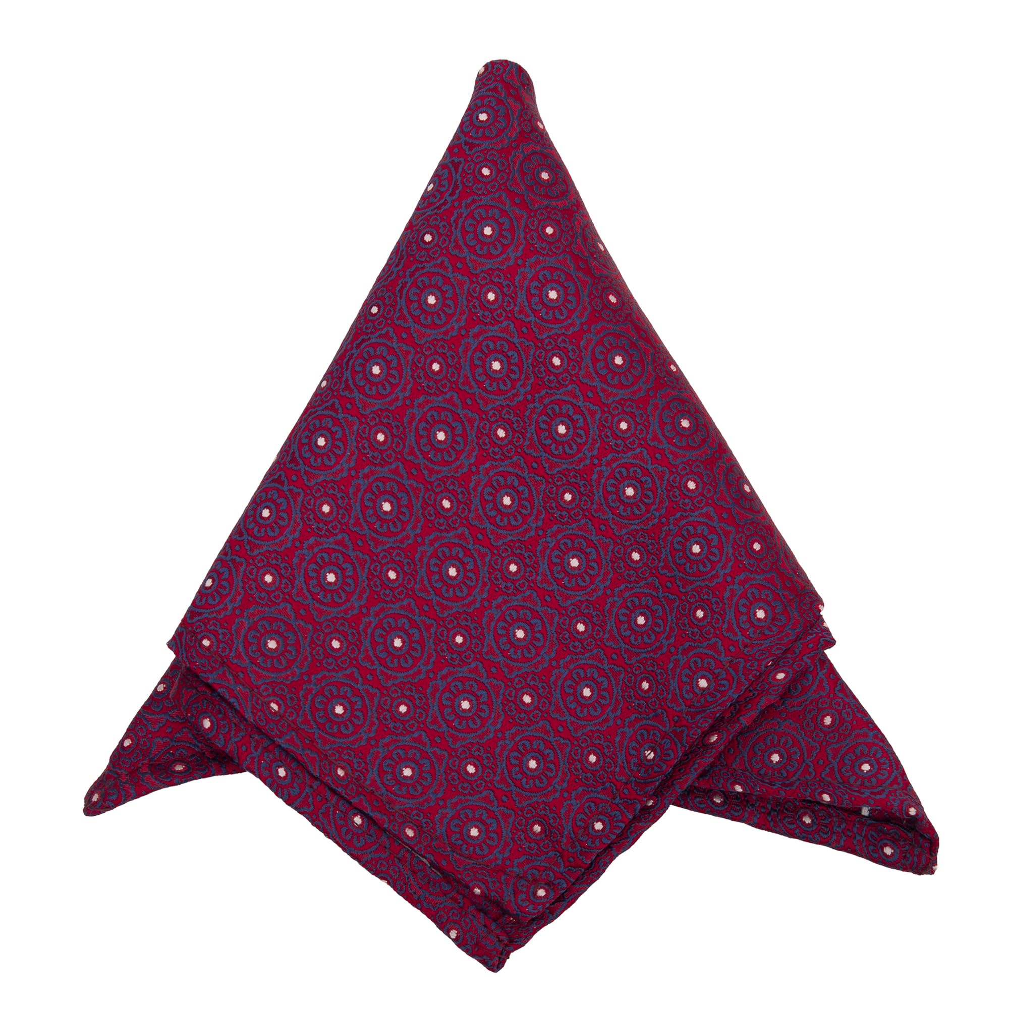 Men's Maroon Plaid Pocket Square
