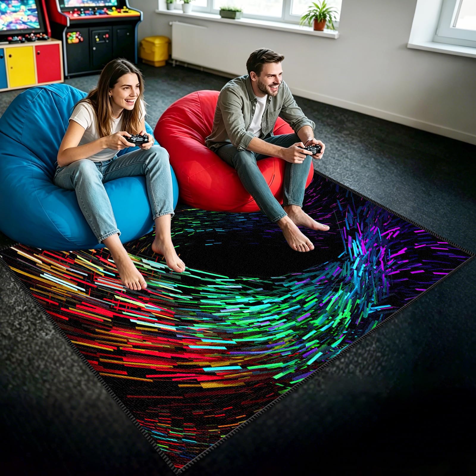 Tappeto per Sedia Gaming, Tappeto da Gioco per Cameretta dei Ragazzi, Protezione Parquet e Pavimenti Duri, Decorazione per la Sala Giochi dei Bambini, Gaming Tappeto Sedia Lavabile 90 x 140cm