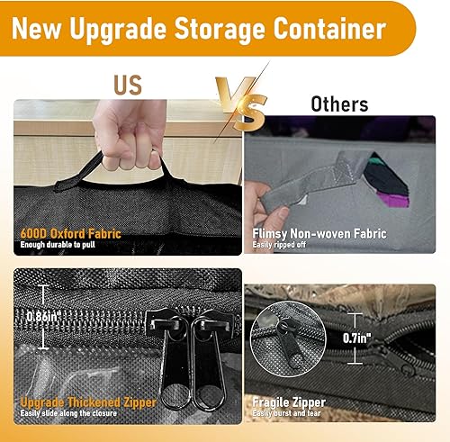 Miniatura 3 de Almacenamiento debajo de la cama con ruedas, paquete de 2 contenedores de almacenamiento debajo de la cama almacenamiento de zapatos para ropa,